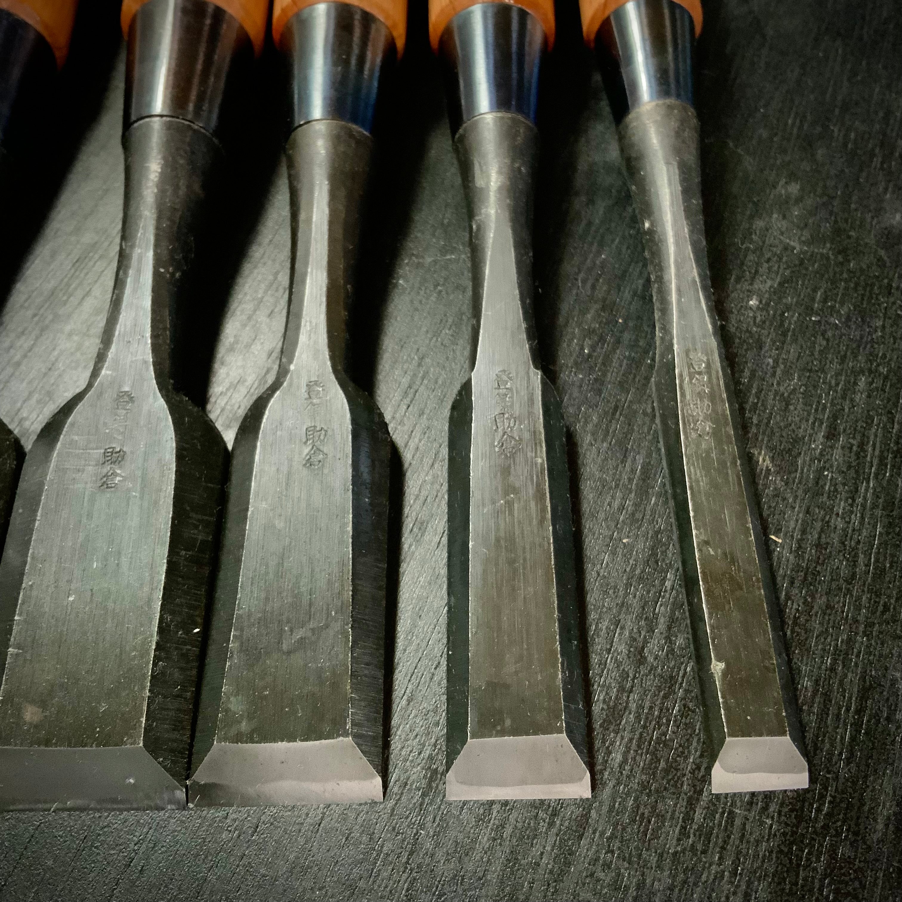 Sukekura Bench chisels set with White steel 5pc / 助倉 追入組鑿 5本組 白紙鋼 Oirenomi