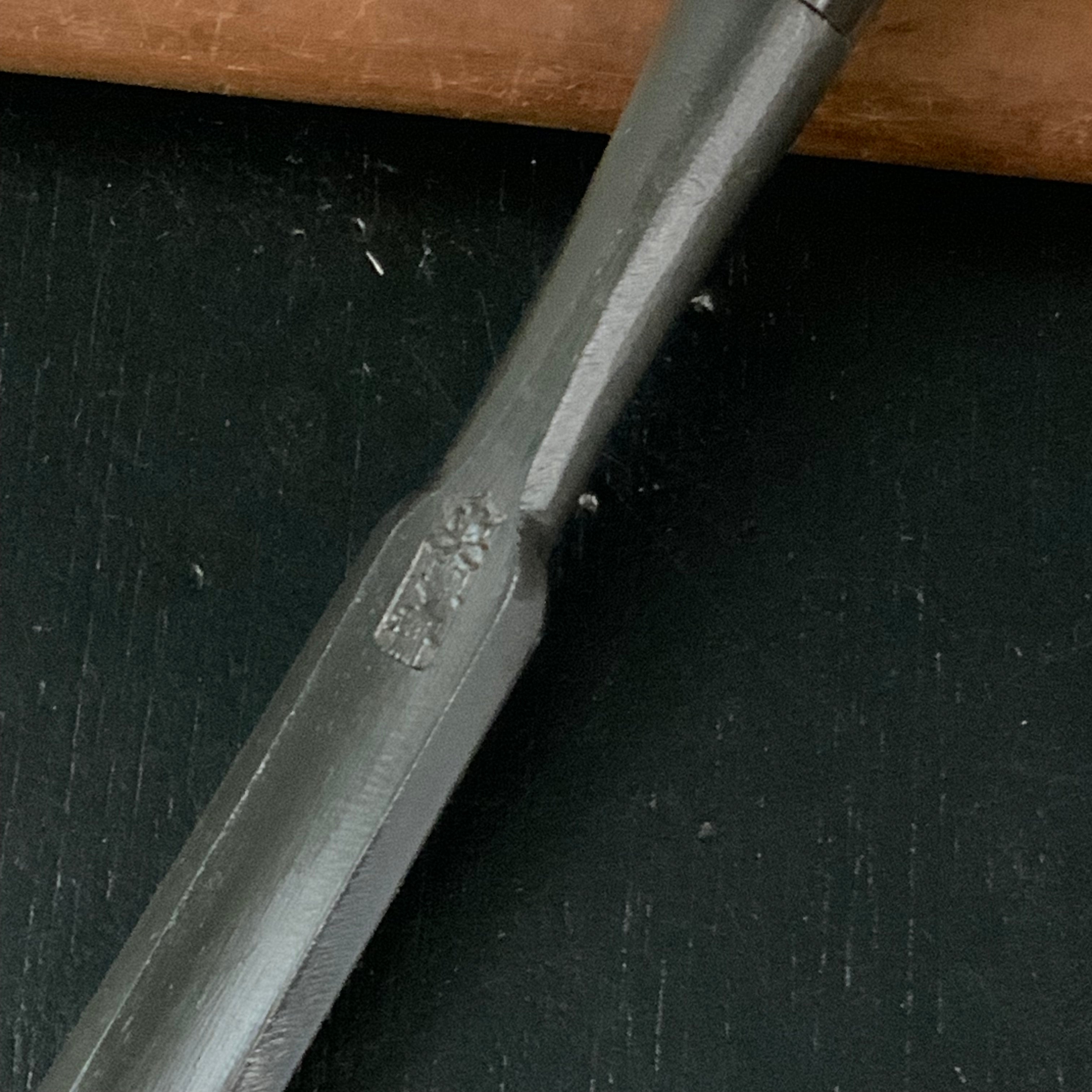 Tasai Special carving chisel with Japanese white oak 田斎作 追入外丸鑿 芯付白樫柄 15mm Sotomaru