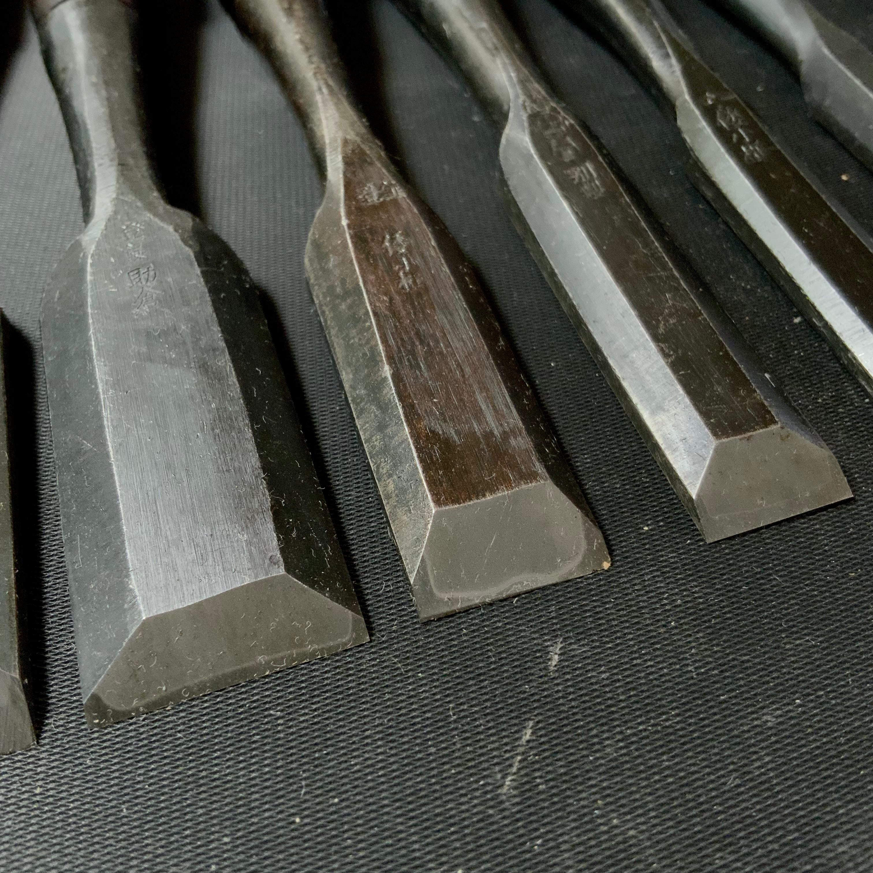 #M151 Mixed set for beginner Bench chisels set by unknown smith バラ鑿合わせ 初心者におすすめ 追入組鑿作者不明
