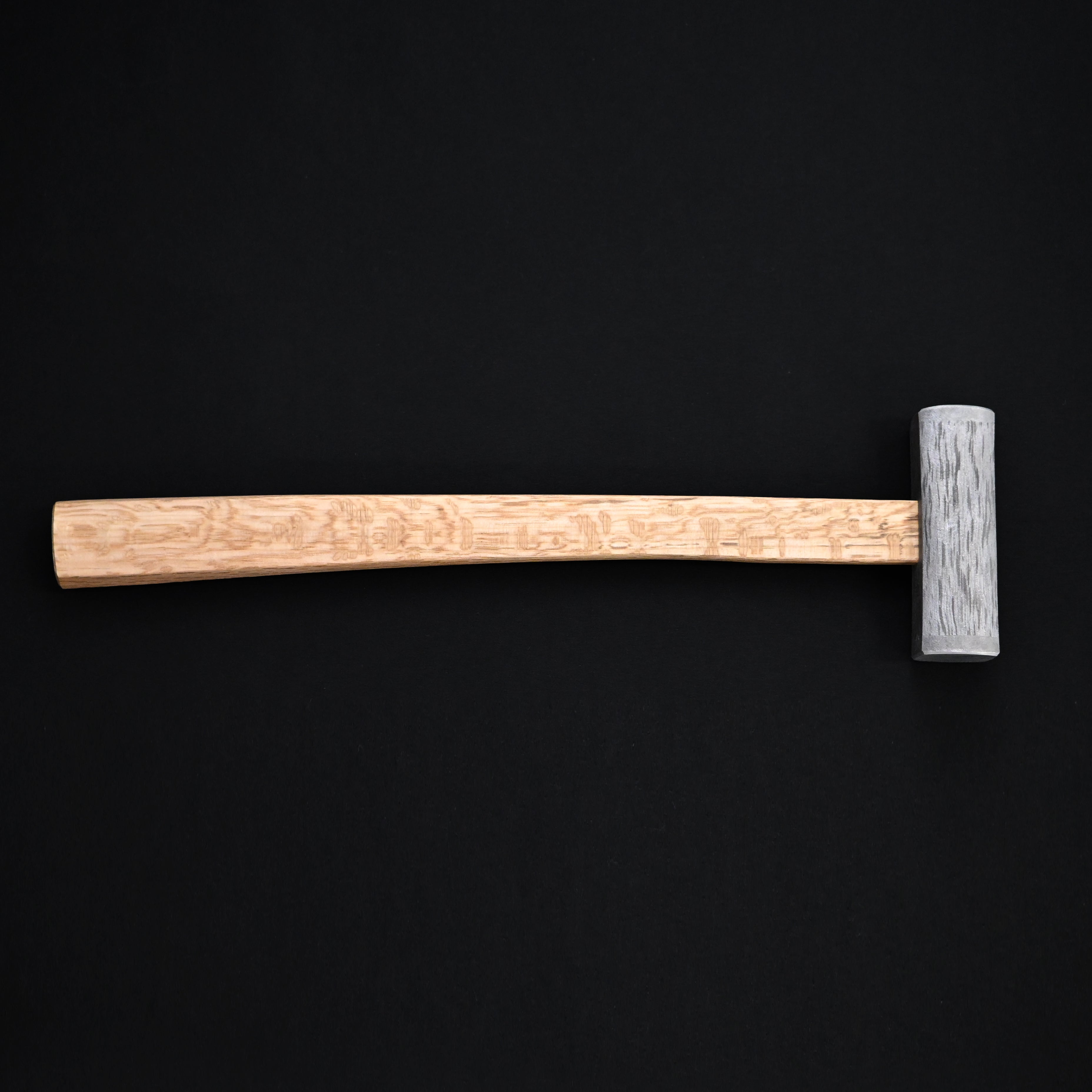 Sozen Square Hammers Damascus finish with Oak Handle 素全 四角玄翁 ダマスカス鋼 白樫柄入