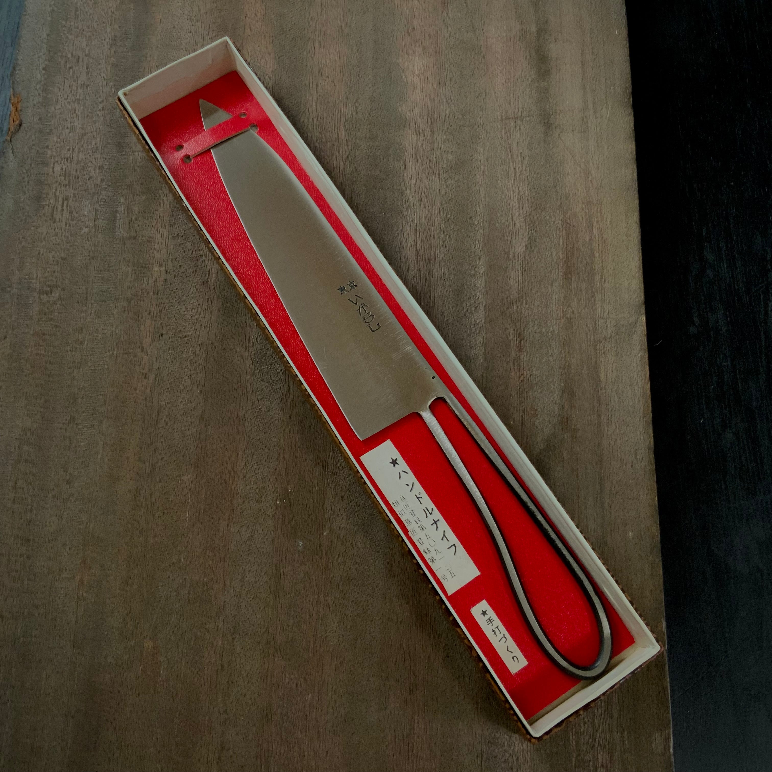 Old stock Igarashi Santoku handle Knife 掘出し物 いがらし ハンドルナイフ