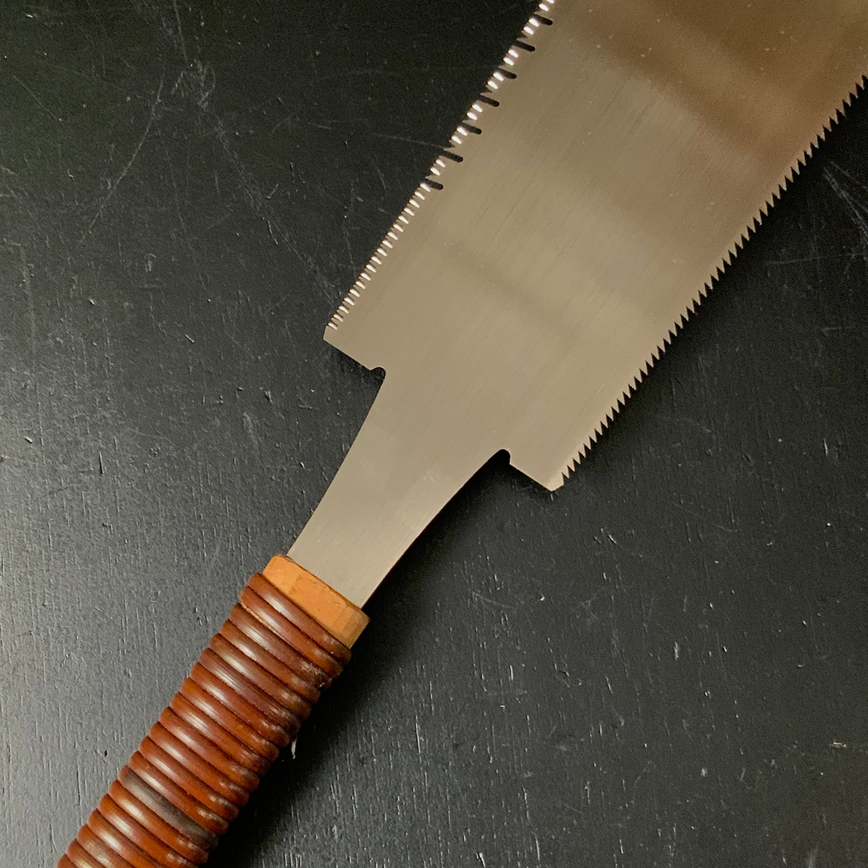 #203 Nagakatsu Double Edge Saw Eddy Type Handles set by Kurashige For Soft Wood 長勝鋸 渦巻き柄 両刃鋸 220mm