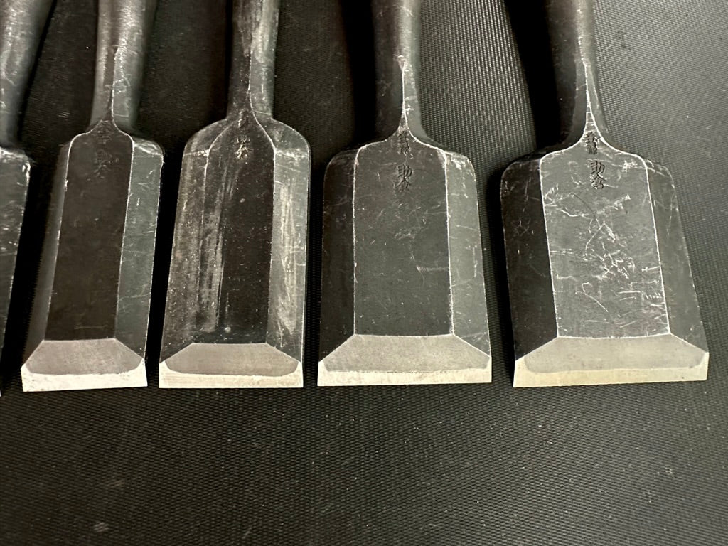 Sukekura Bench chisels set with White steel 助倉 追入組鑿 白紙鋼 Oirenomi