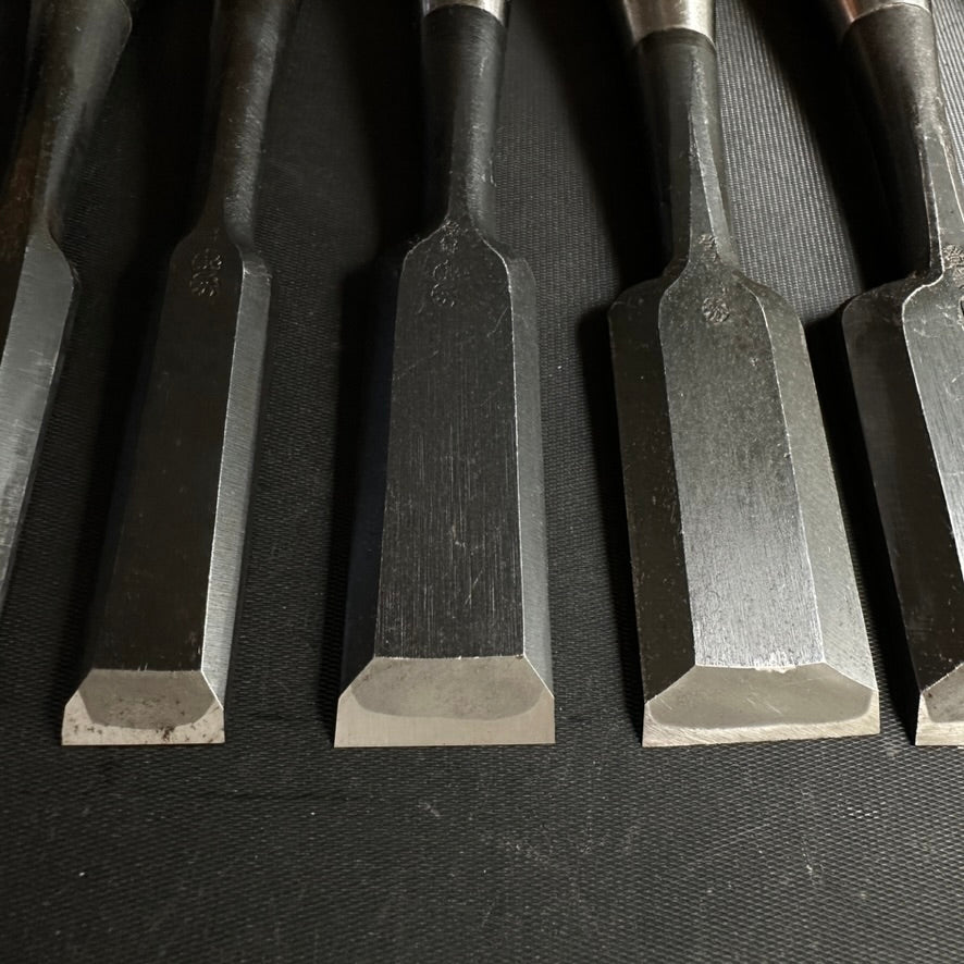 #M143 Mixed set for beginner Bench chisels set by unknown smith バラ鑿合わせ 初心者におすすめ 追入組鑿作者不明