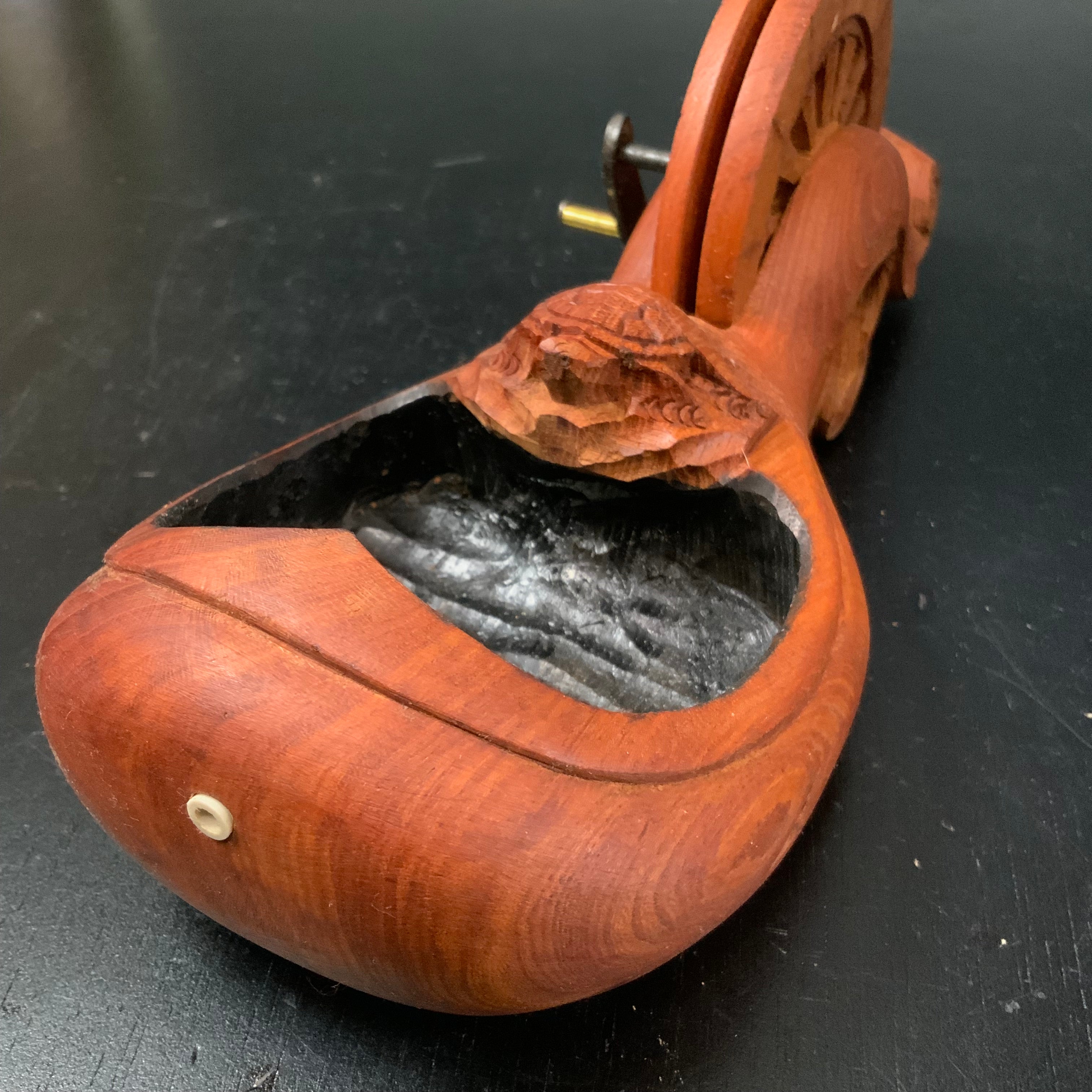 #ST50 Japanese Carpenter Ink Pot Traditional Measuring Tools Sumitsubo by Masasumi 正清作 亀 墨壺 欅 255mm