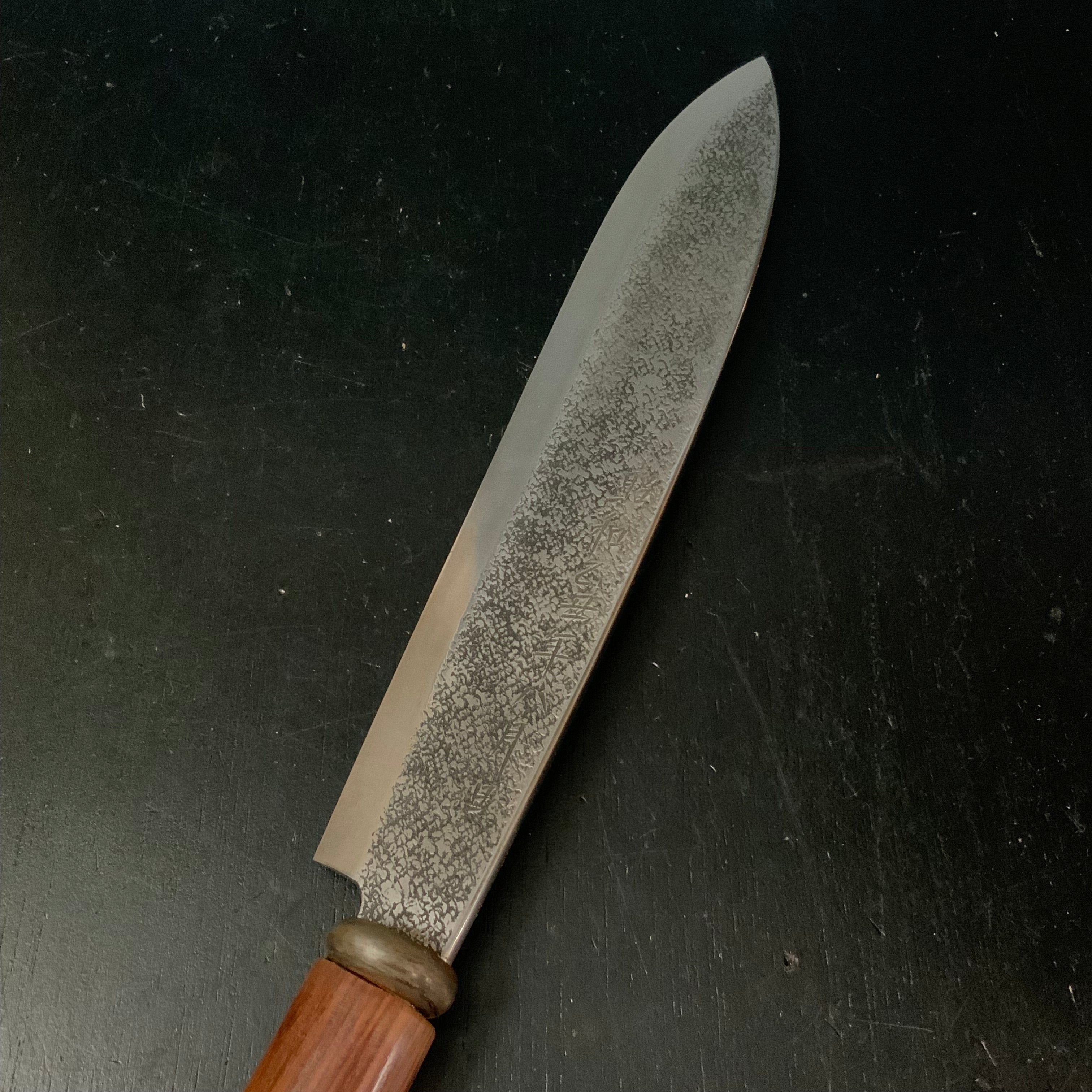 Suishinshi Ken Nata hatchet by Fujiwara Yoshiaki 武蔵國水心子 藤原良明作 両刃 剣型 鉈 青紙鋼 鞘付 275mm