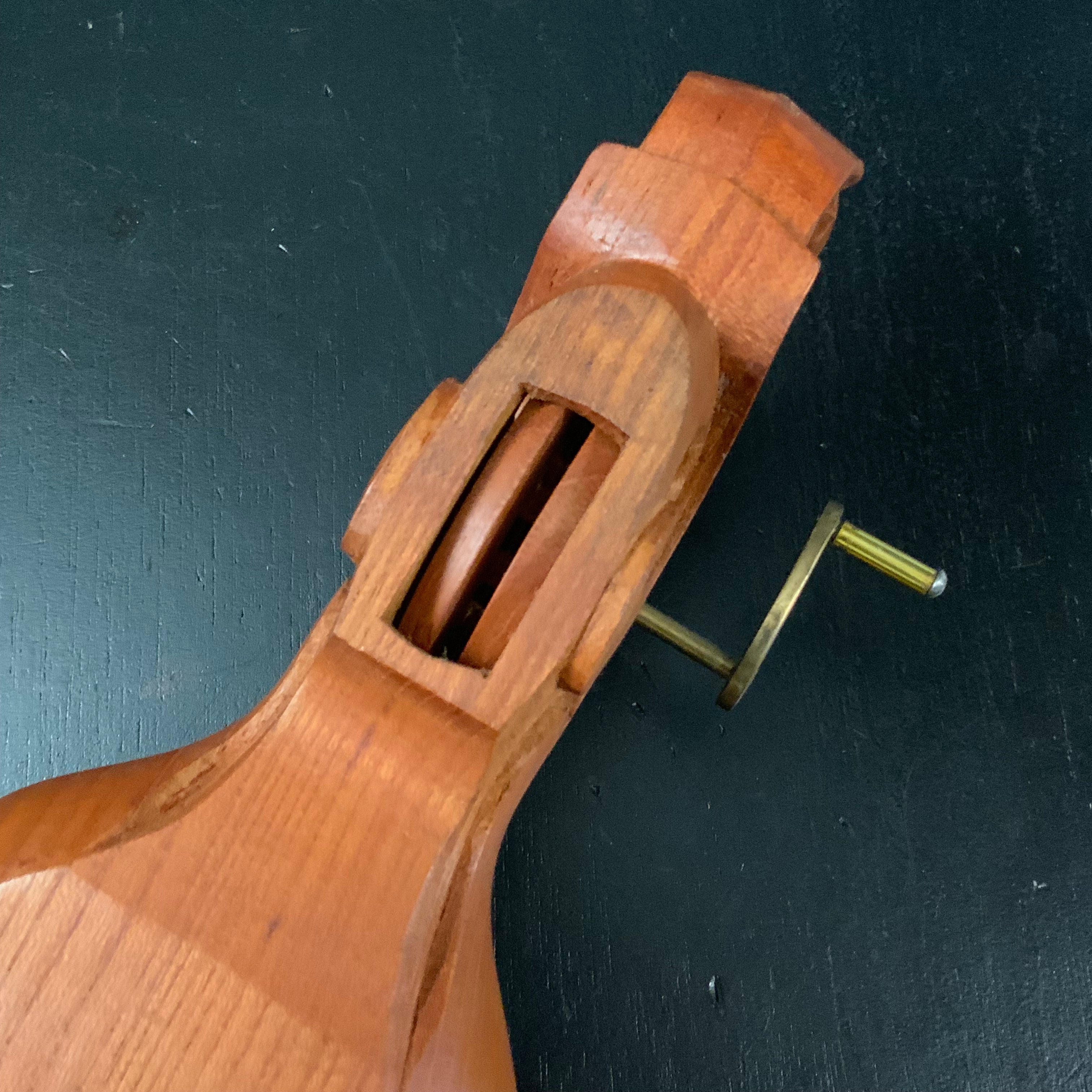 #ST54 Japanese Carpenter Ink Pot Traditional Measuring Tools Sumitsubo 墨壺 欅 250mm