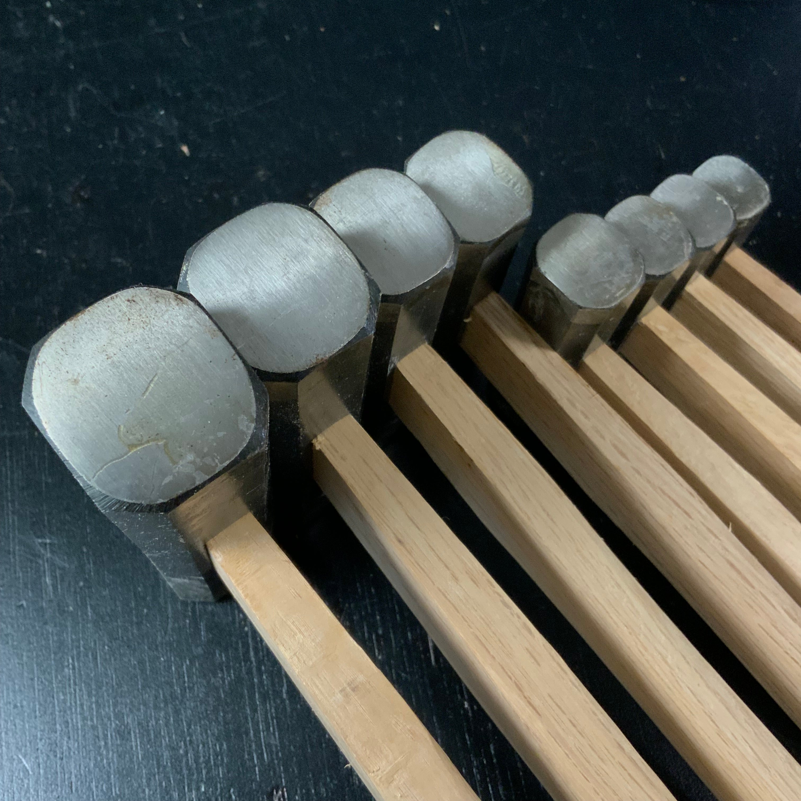 Old stock Hishikan Octagon Hammers File finish with handle 掘出し物 菱貫 八角玄翁 柄付 ヤスリ仕上