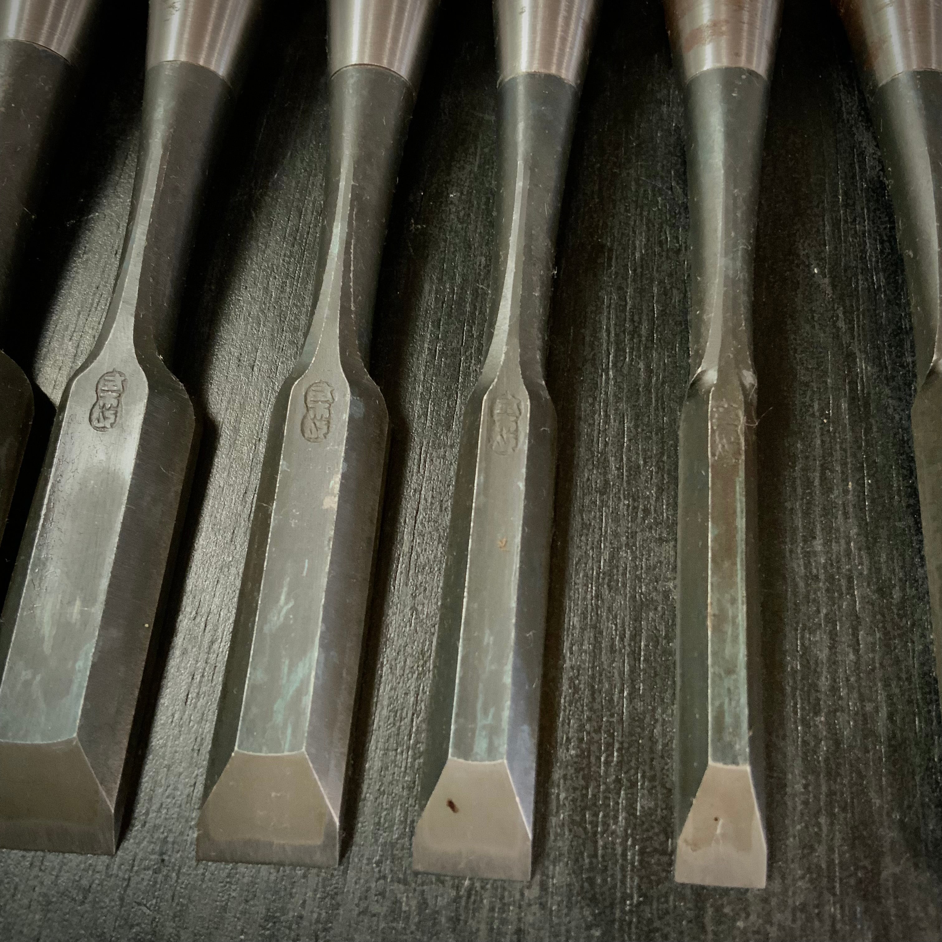 Old stock Ichihiro Bench chisels set 掘出し物 市弘 山崎勇作 追入組鑿 Oirenomi