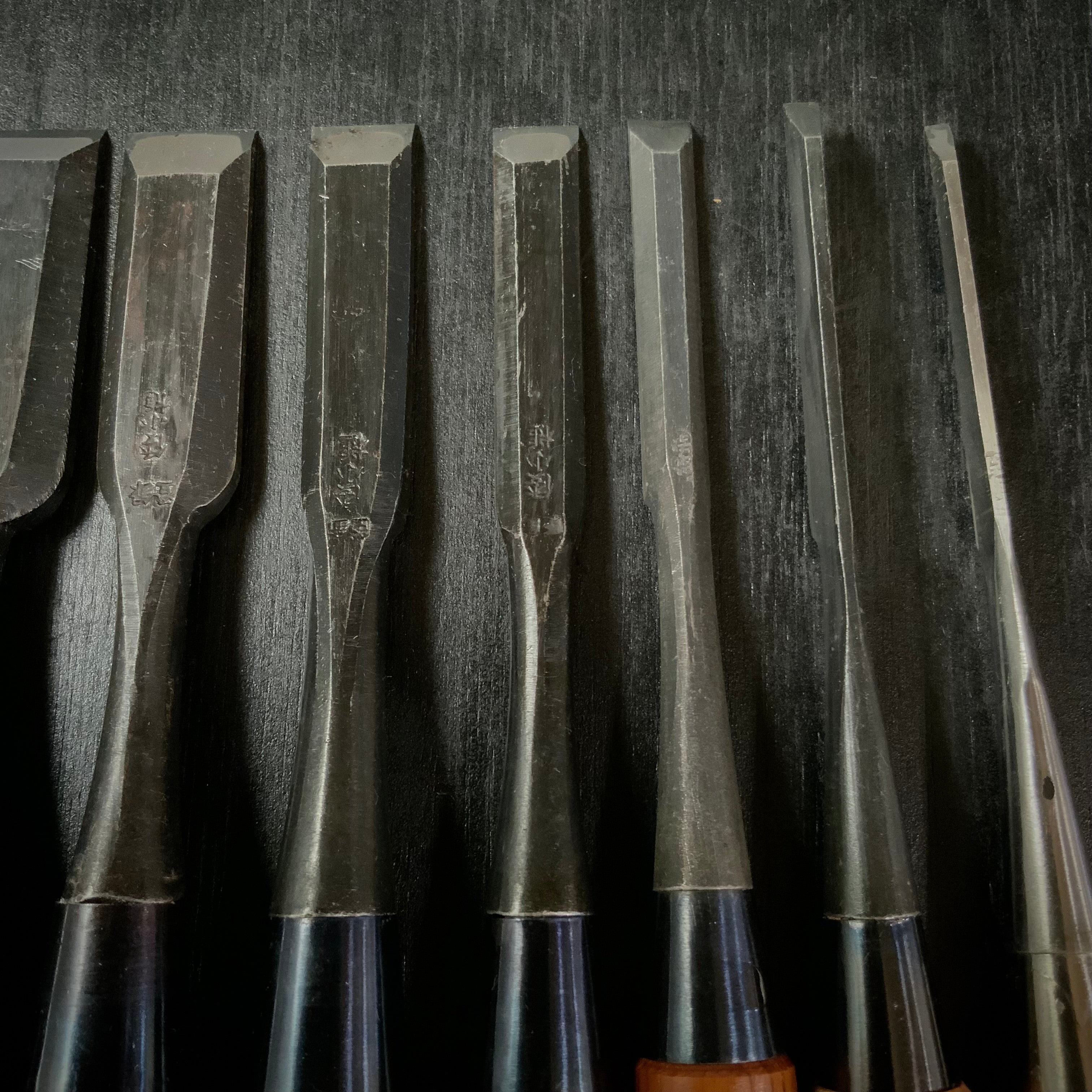#M160 Mixed set for beginner Bench chisels set by unknown smith バラ鑿合わせ 初心者におすすめ 追入組鑿作者不明