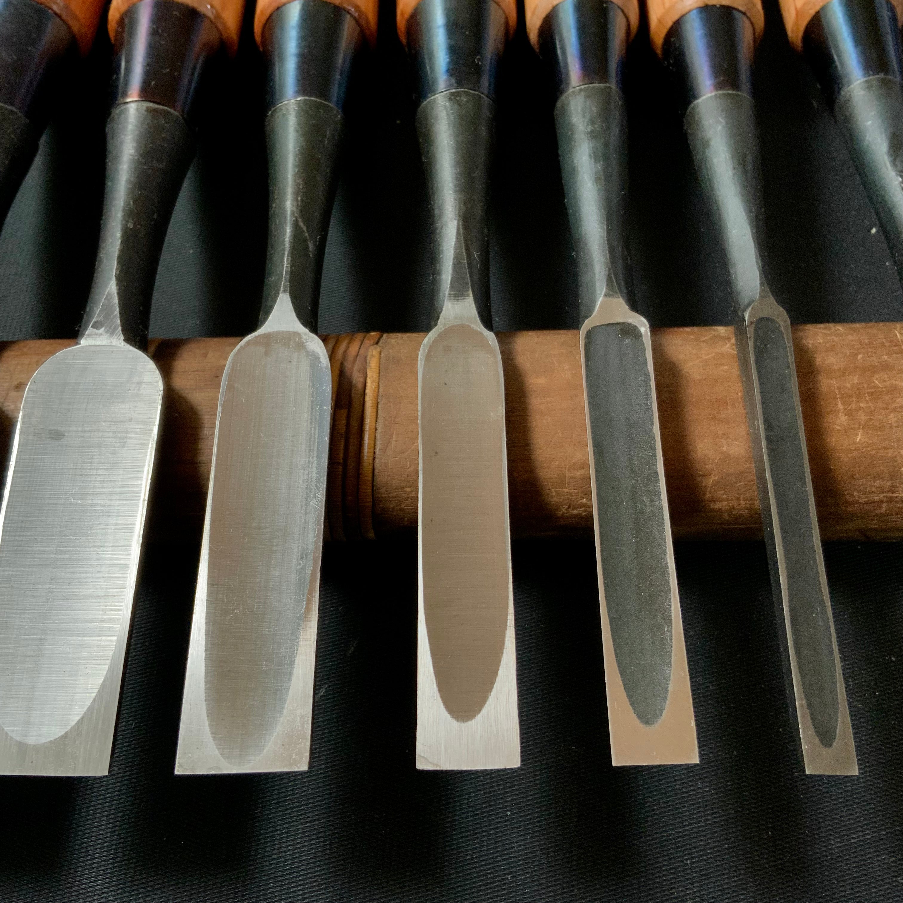 #M150 Mixed set for beginner Bench chisels set by unknown smith バラ鑿合わせ 初心者におすすめ 追入組鑿作者不明