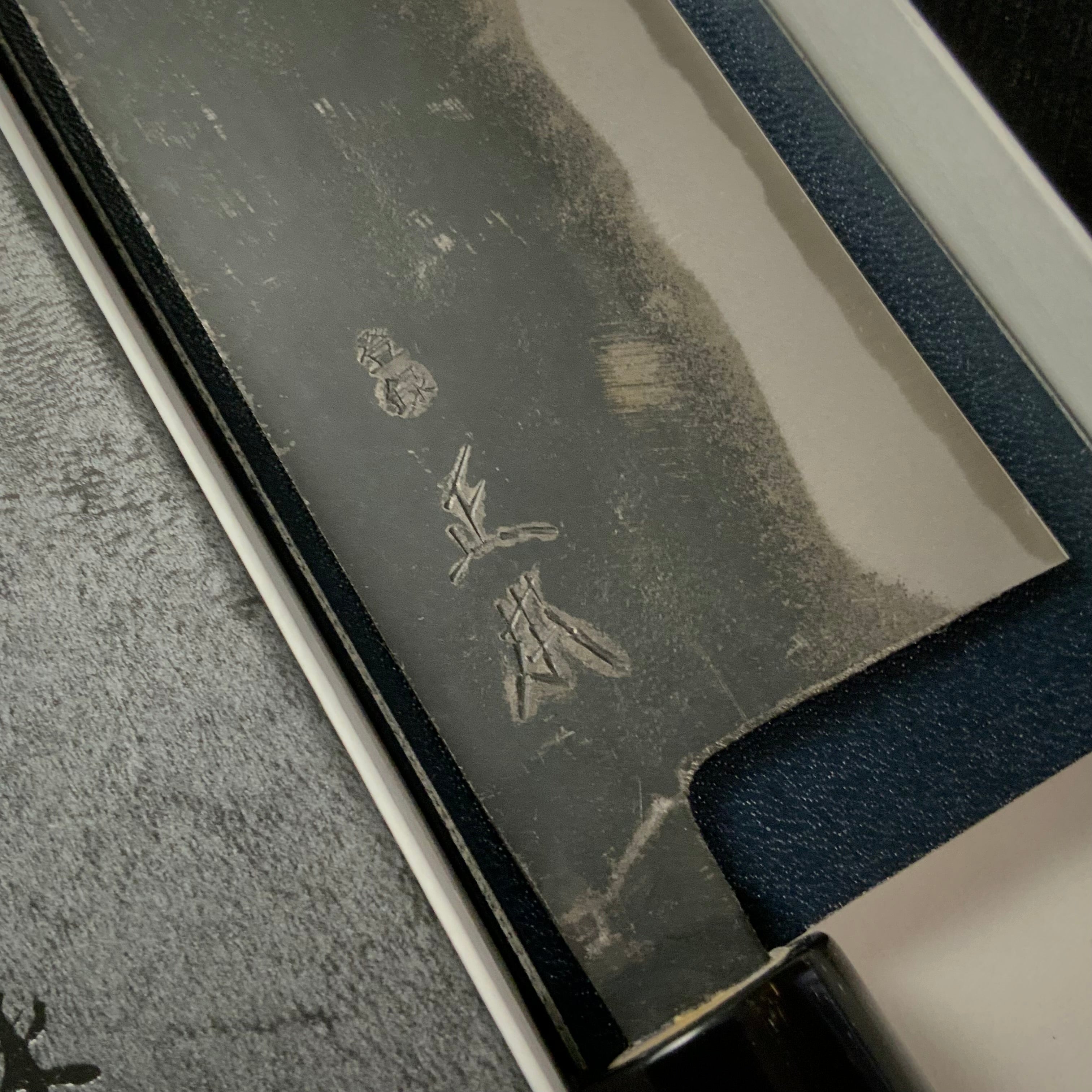 Masamoto Sohonten Nakiri Bocho with Blue steel 正本総本店 青紙鋼 西型 水牛柄 黒菜切包丁 165mm