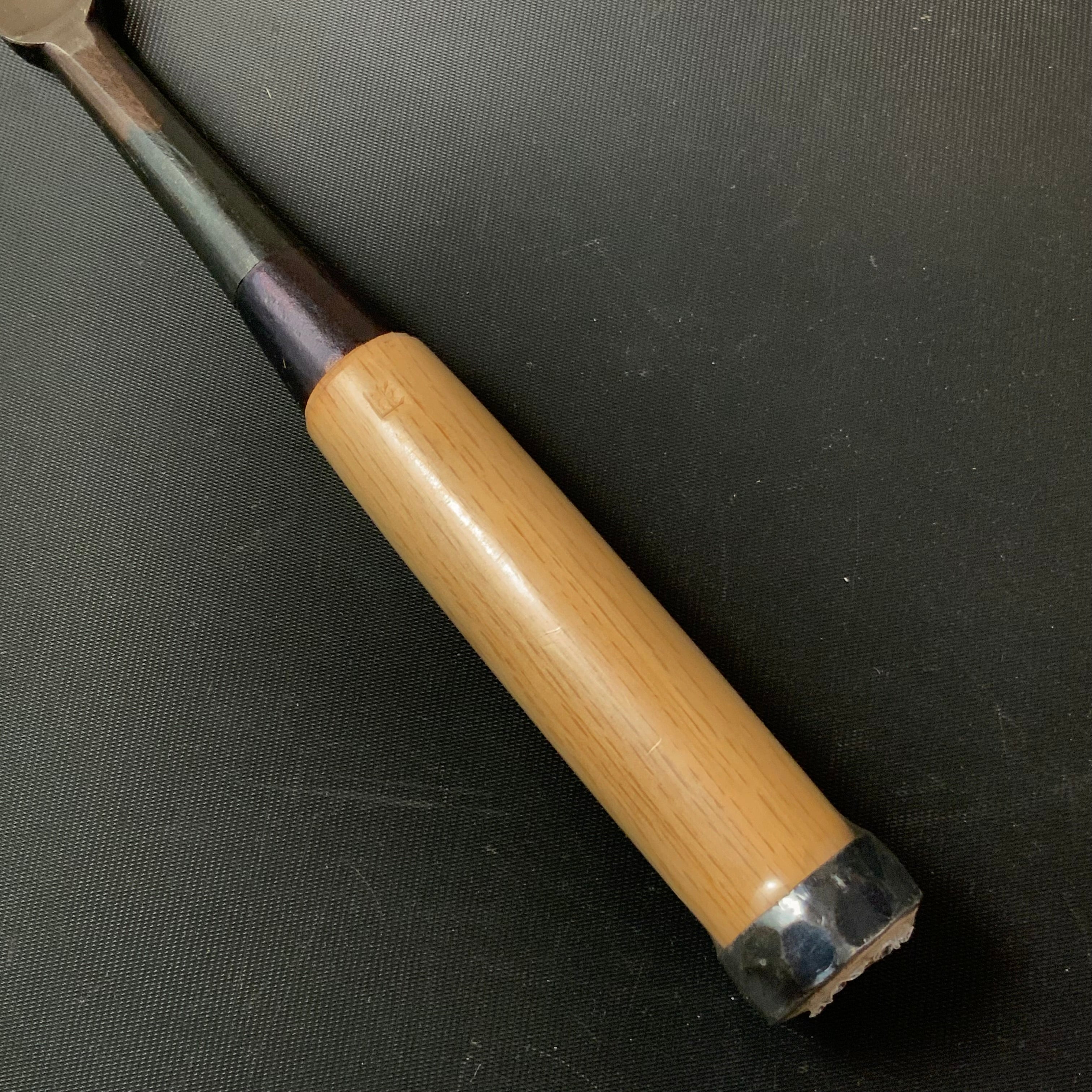 Tasai Middle Timber chisels with blue steel / 田斎心童作 中叩鑿 芯付白樫柄 18mm