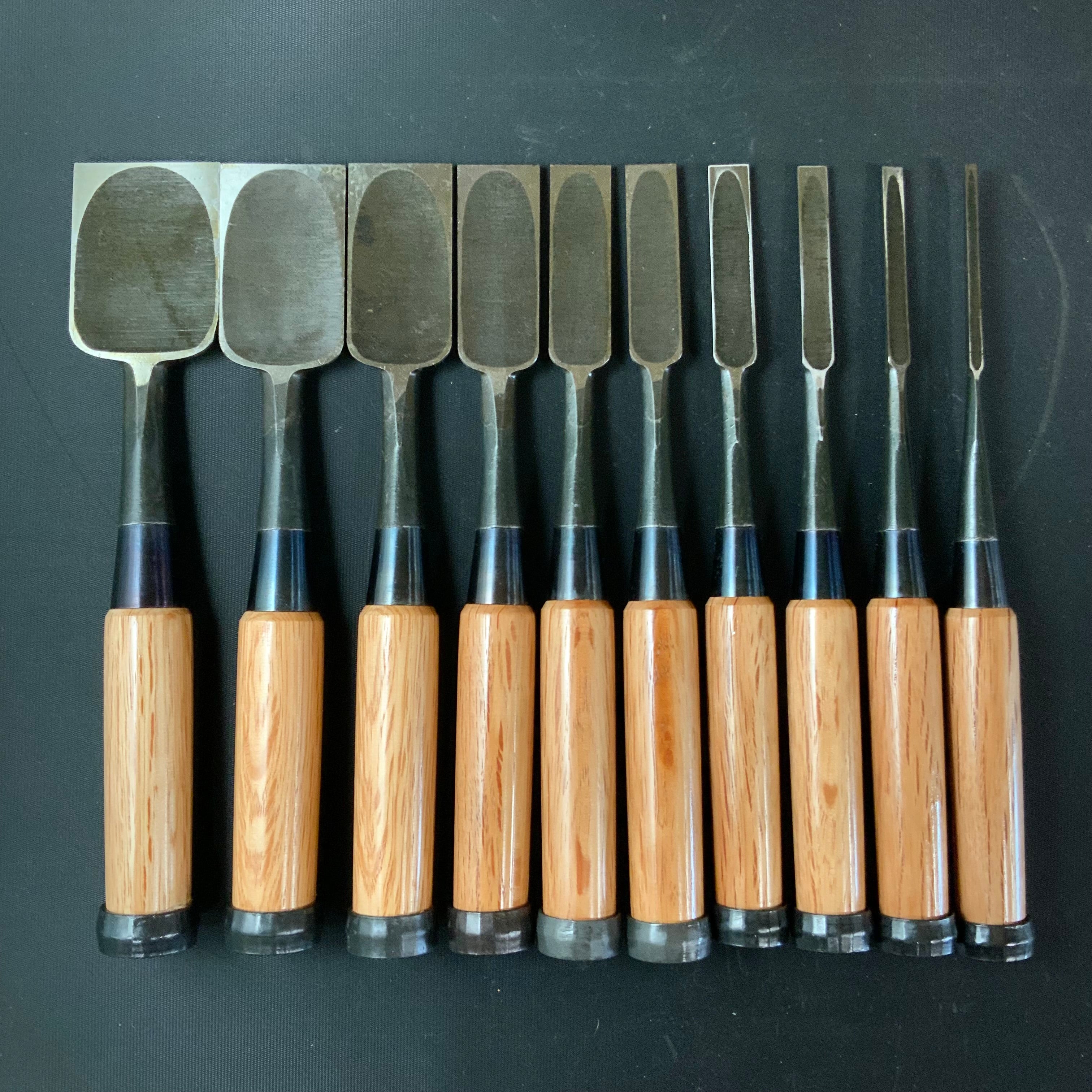 Yoshihiro Bench chisels set chisels with white steel 義廣 追入組鑿 Oirenomi