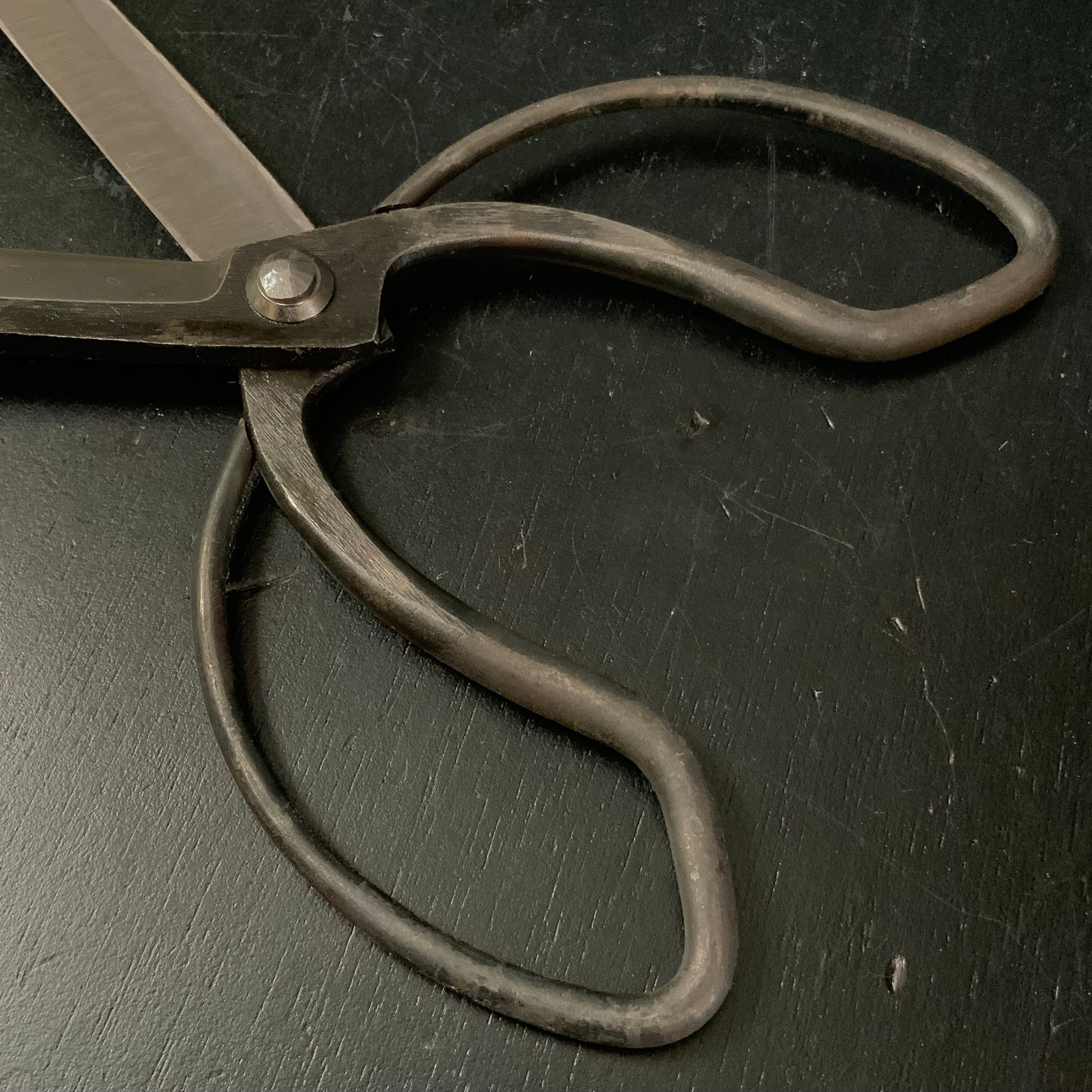 Old stock Hand made Okubo Long Shears 掘出し物 大久保鋏 刃長 手作り 205mm