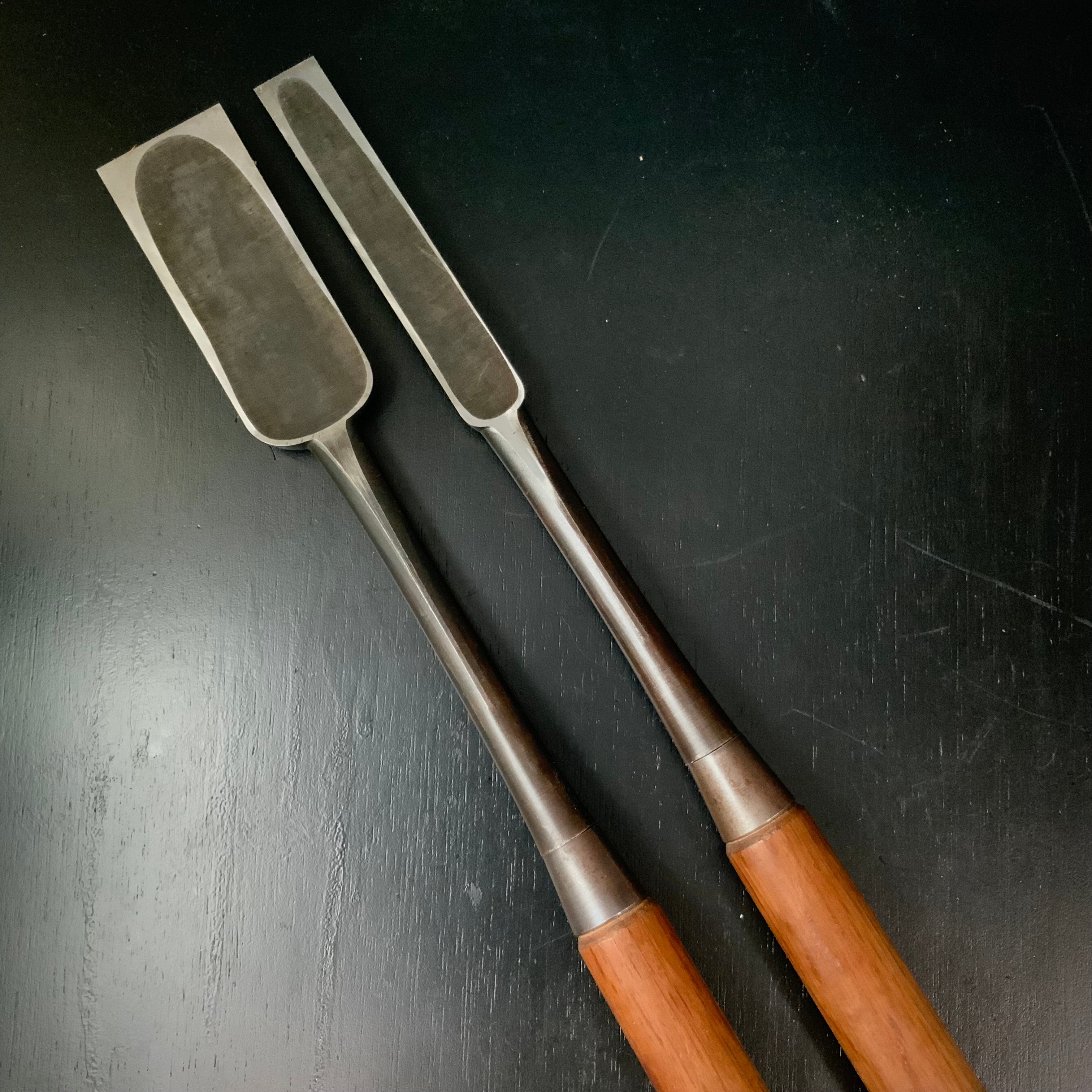 Old stock Hiromasa Slick Chisels set (Ootsuki-nomi, Hontsuki-Nomi) 掘出し物 弘正 本突き組鑿 48,24mm
