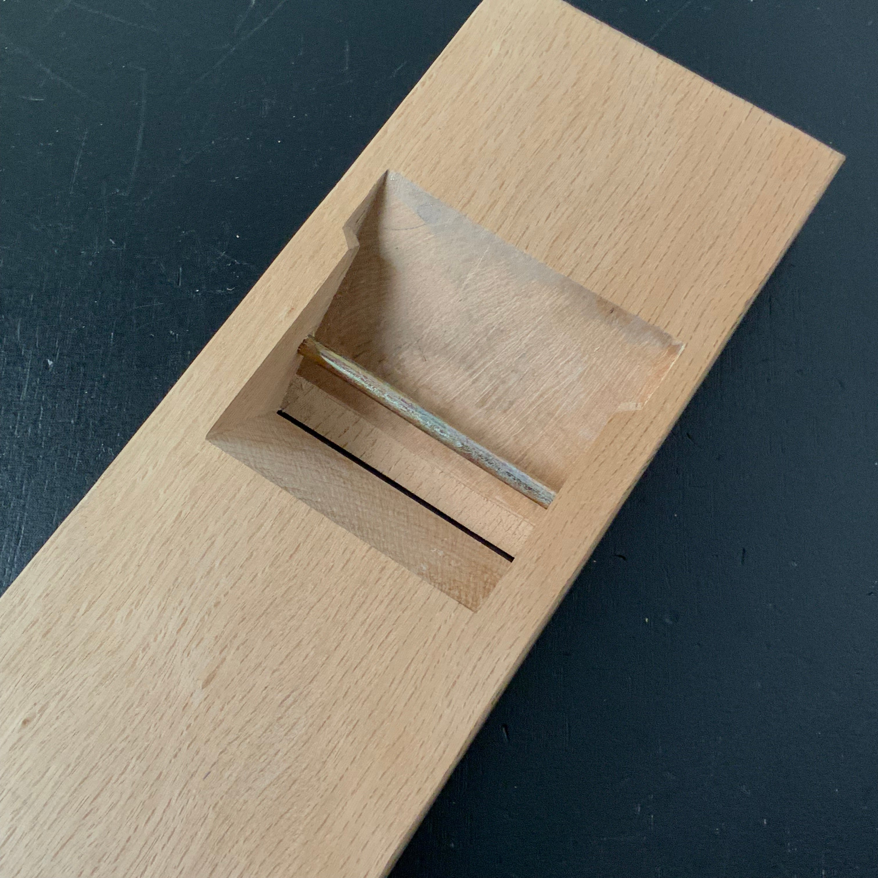 Old stock Azuma-Tenji Long body Plane (Nagadai-Kanna) with Red Oak dai 掘出し物 東伝次 石橋藤七作 長台鉋 赤樫台 65mm