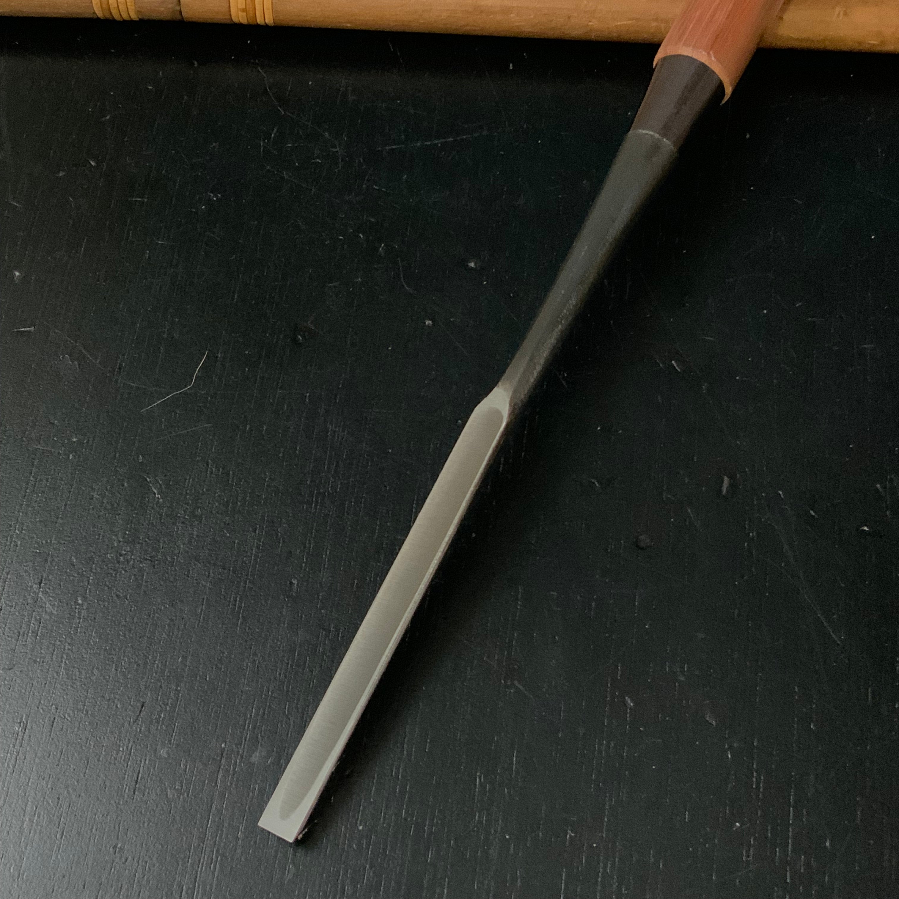 Tasai Special Dovetail Paring chisels with blue steel 田斎作 鎬薄鑿 赤樫柄 9mm usunomi