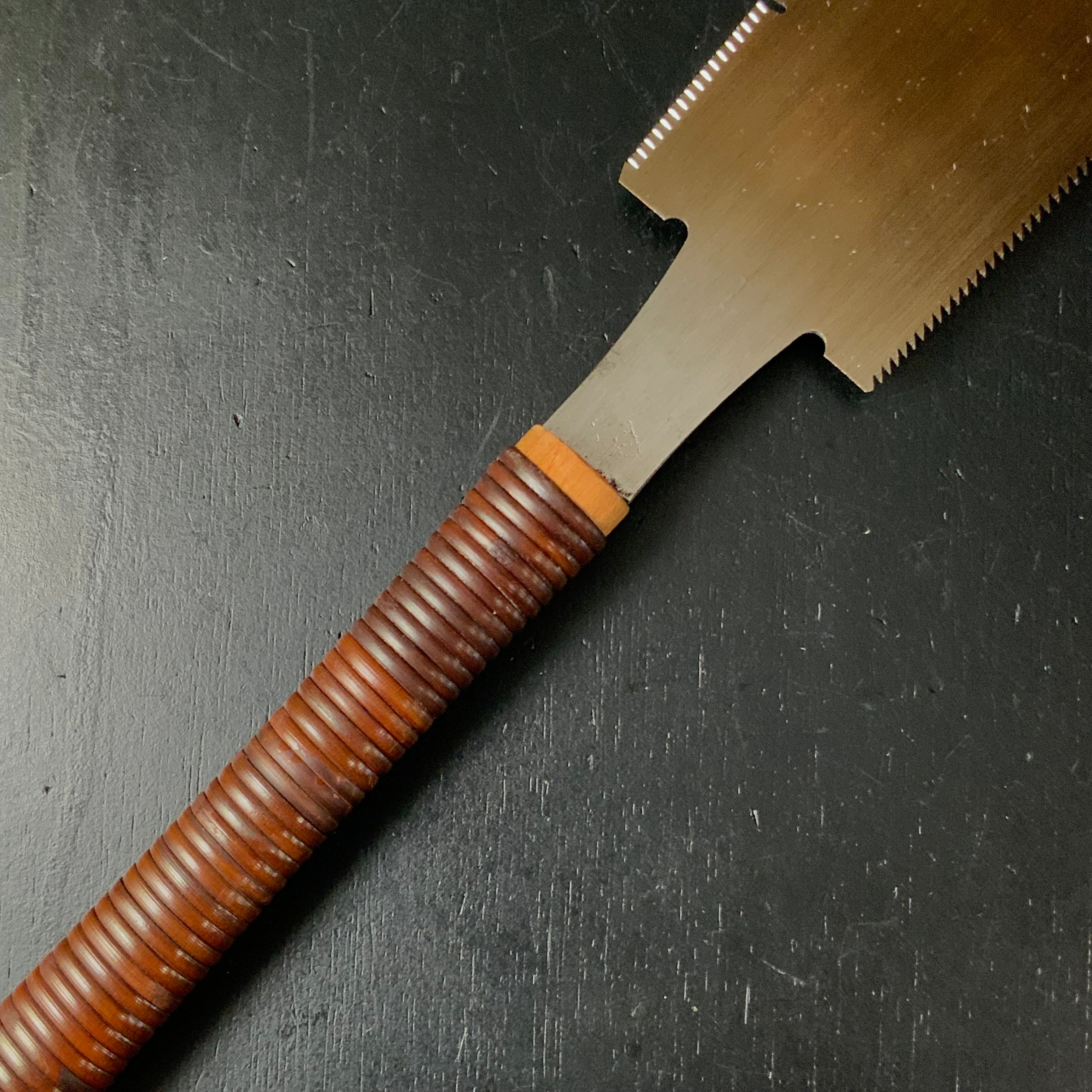 #202 Nagakatsu Double Edge Saw Eddy Type Handles set by Kurashige For Soft Wood 長勝鋸 渦巻き柄 両刃鋸 220mm