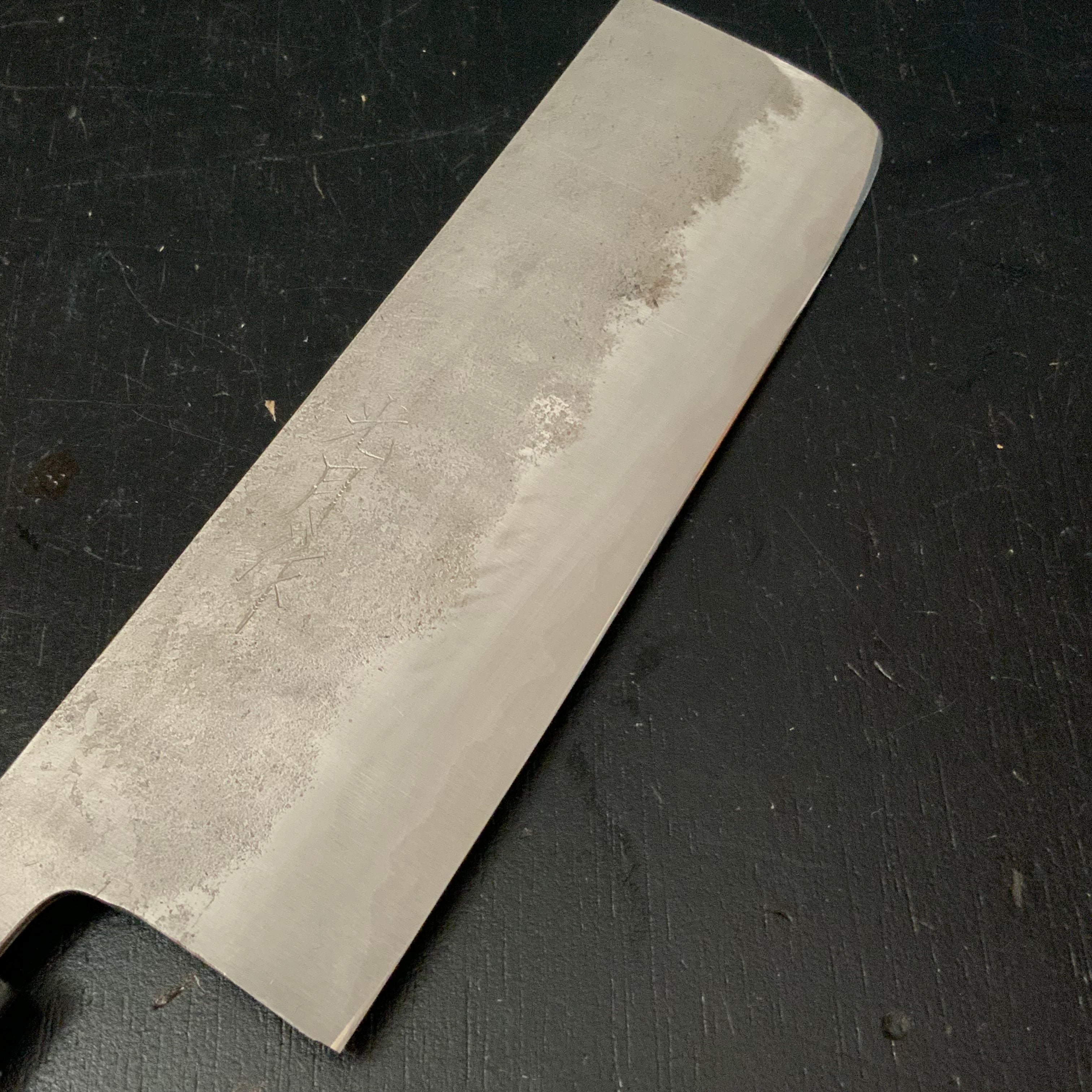 Kougetsu Nakiri Bocho Nashiji Sanmaiuchi / 光月作 菜切包丁 三枚打 梨地 入魂古式鍛造 165mm