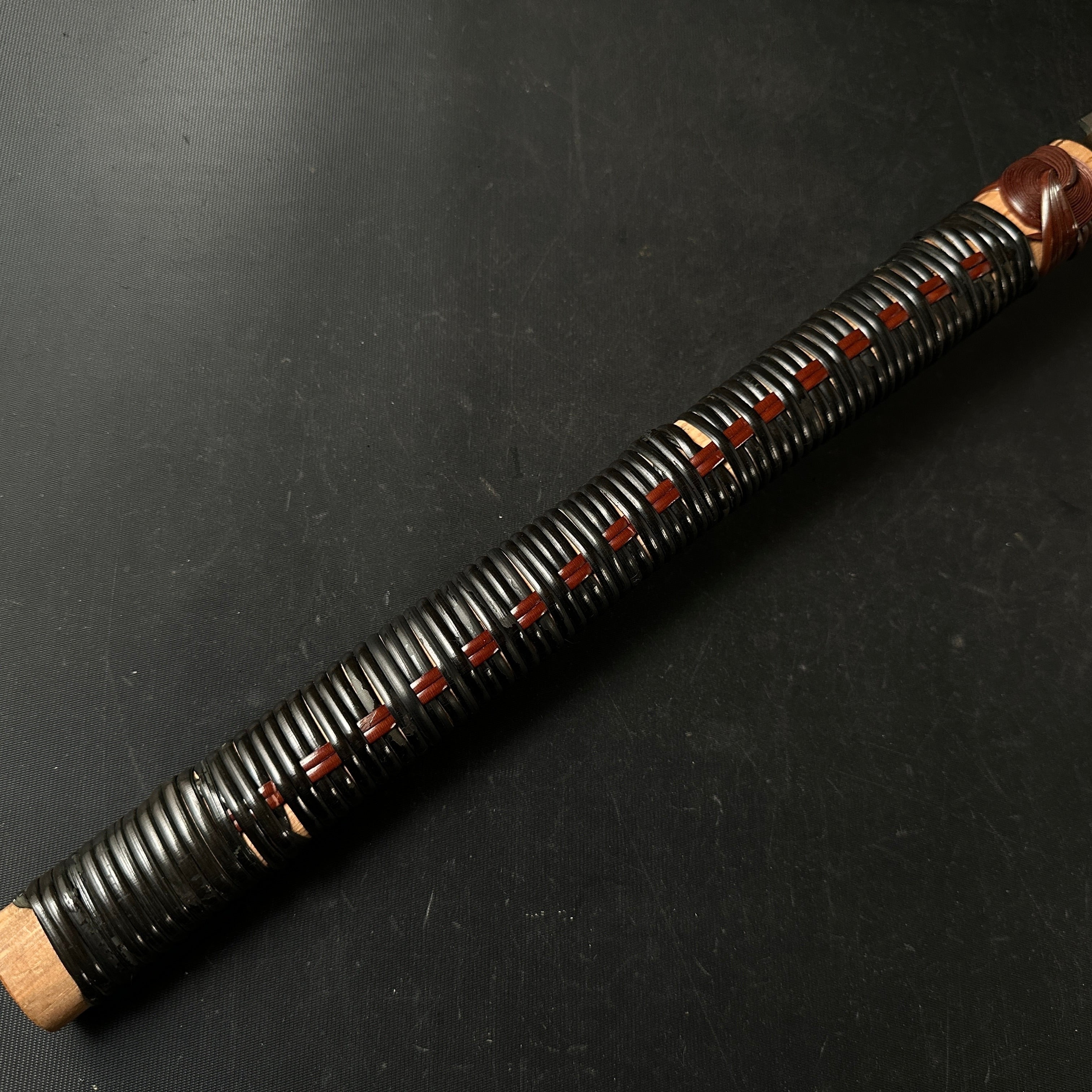 #R17 Ready to use! Old stock Double Edge (Genzo) Saw with Eddy Type Handles set by Kurashige 直ぐ使い 倉重栄助 目立 渦巻き柄 両刃鋸 300mm