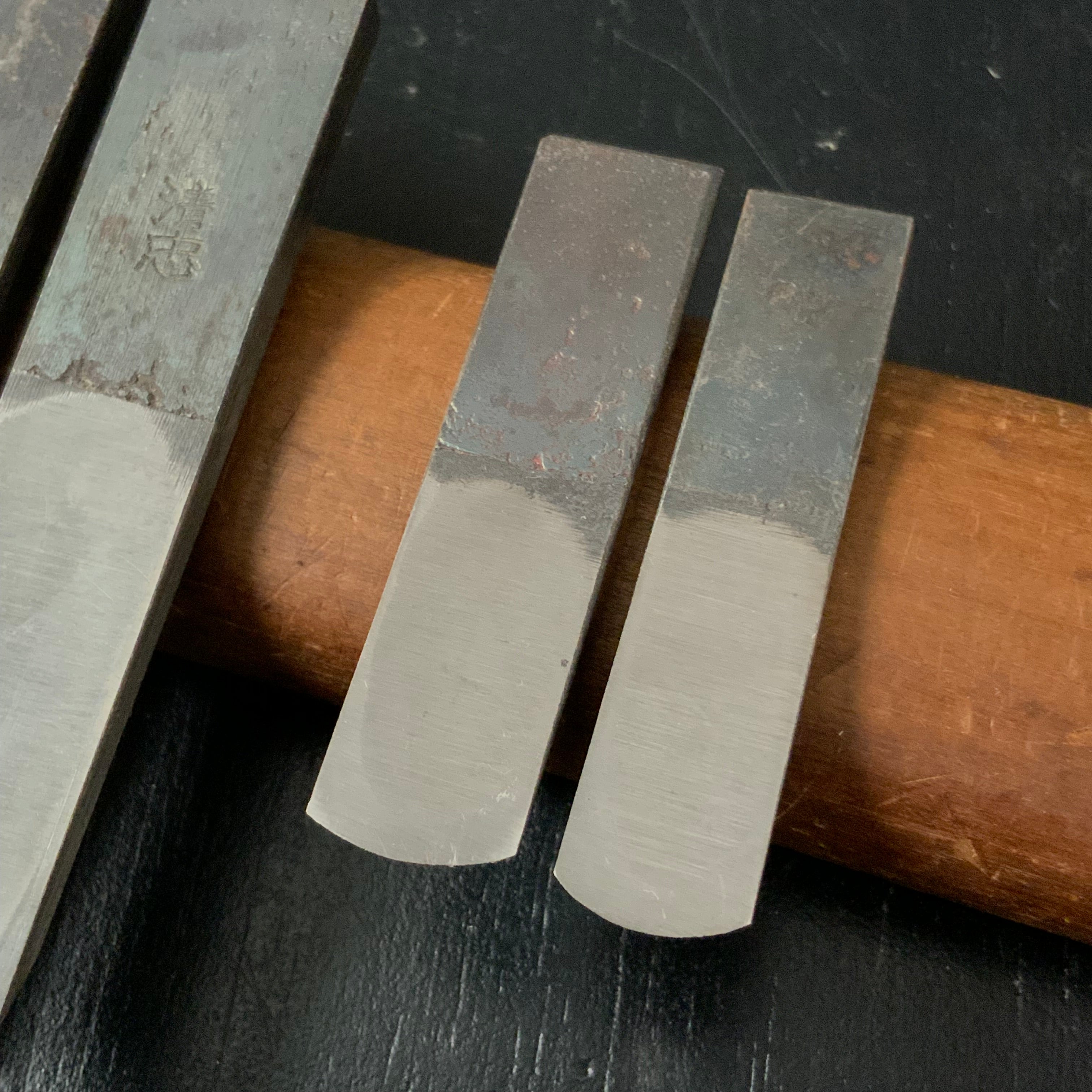 Old stock Kiyotada Spoon bottom plane (Shihosori-Kanna) with Blue steel 掘出し物 清忠 四方反鉋 青紙鋼 12mm 15mm