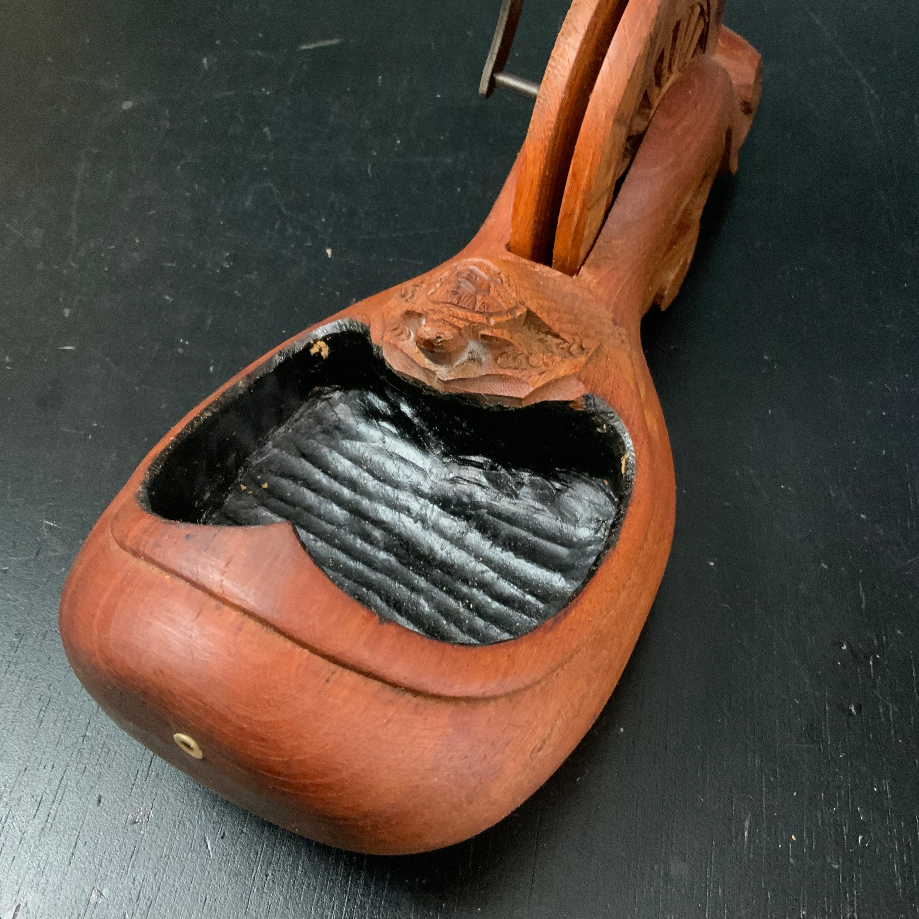 #ST51 Japanese Carpenter Ink Pot Traditional Measuring Tools Sumitsubo by Masasumi 正清作 亀 墨壺 欅 280mm