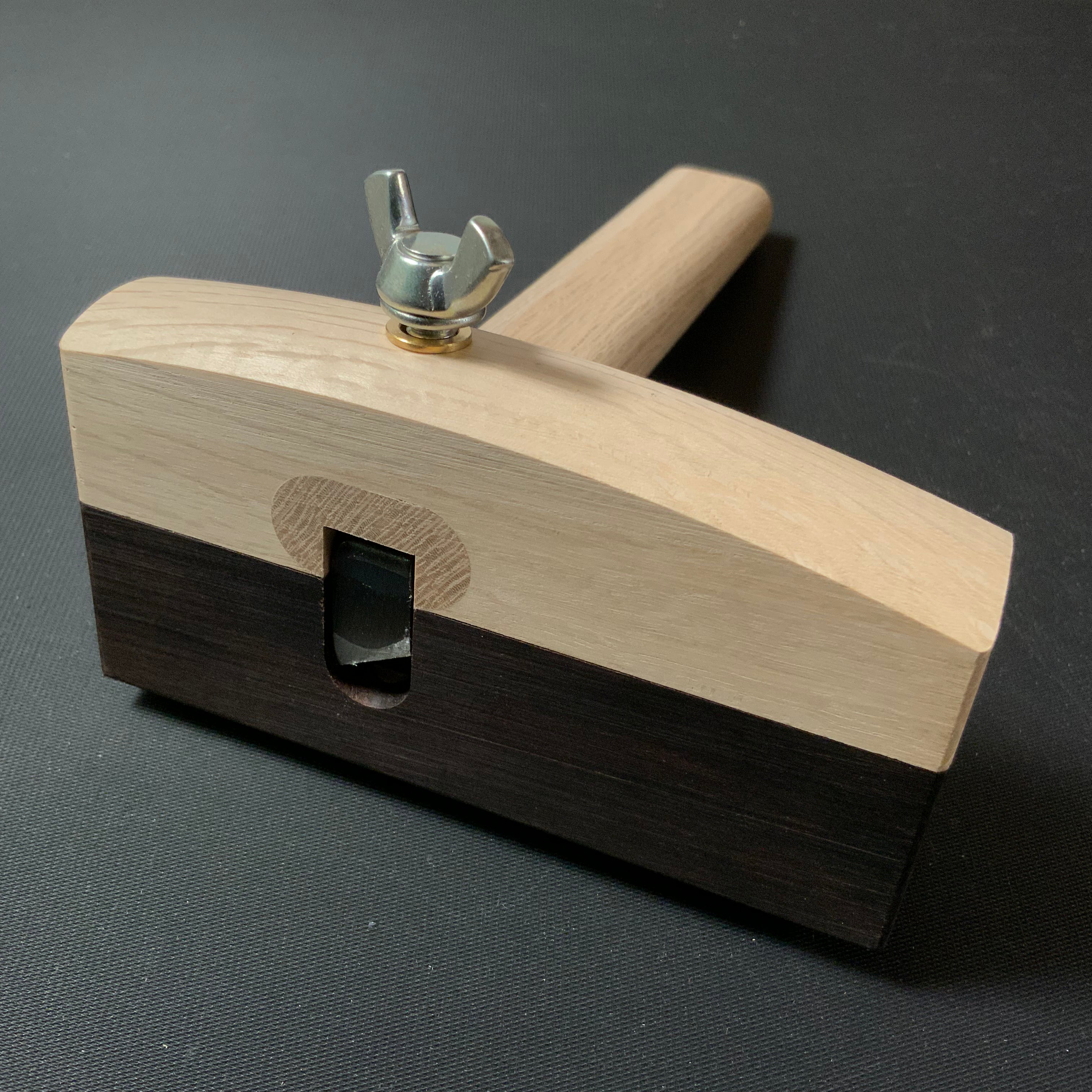 Yubido Ebony Paste Marking gauge with two scribing rods 優美堂 鎌毛引 黒檀張 Kebiki