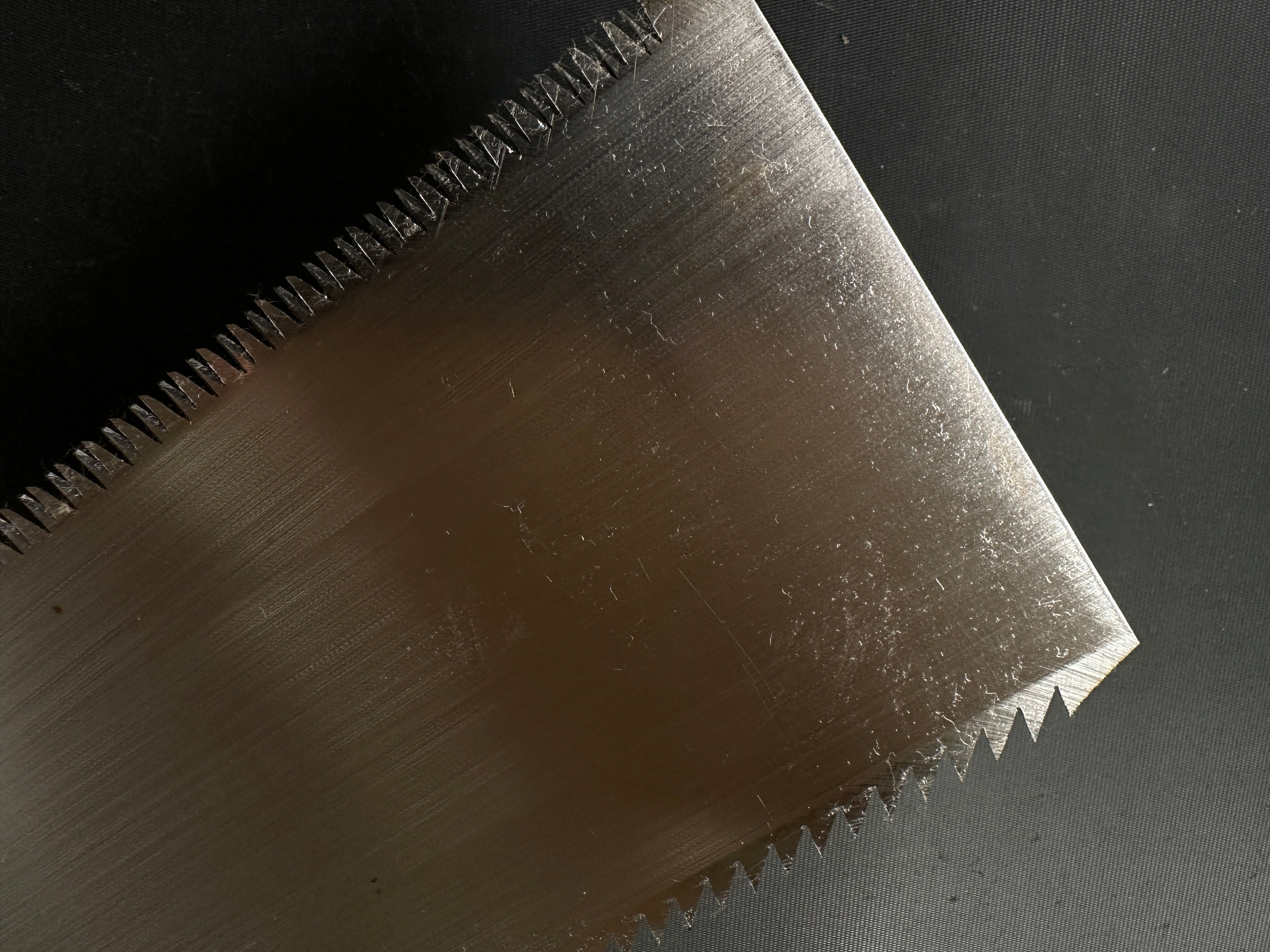 #R5 Ready to use! Old stock Double Edge (Ryoba) Saw with Eddy Type Handles set by Kurashige 直ぐ使い 倉重栄助氏目立 渦巻き柄 両刃鋸 300mm