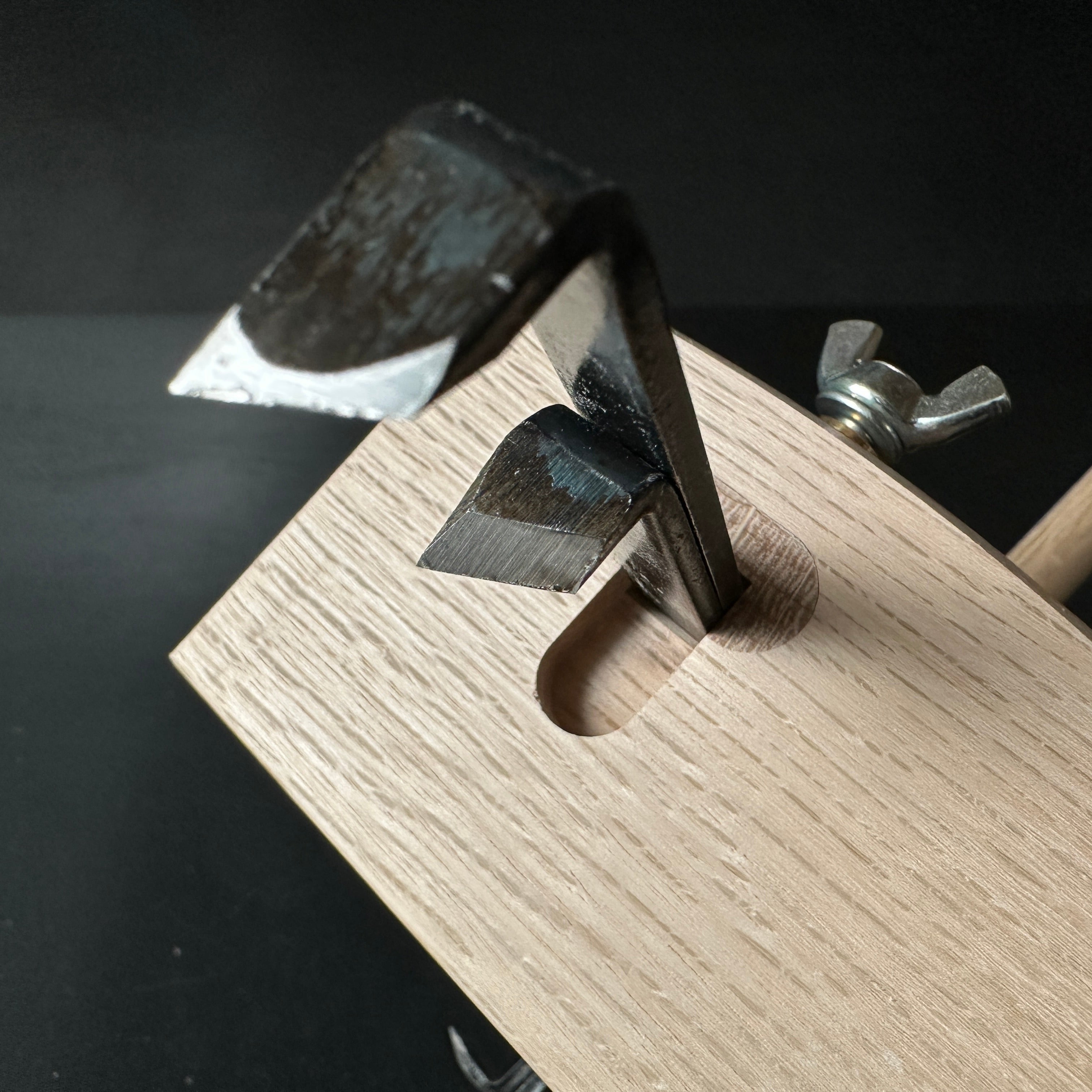 Yubido Marking gauge wide body with two scribing rods 優美堂 鎌毛引幅広 Kebiki