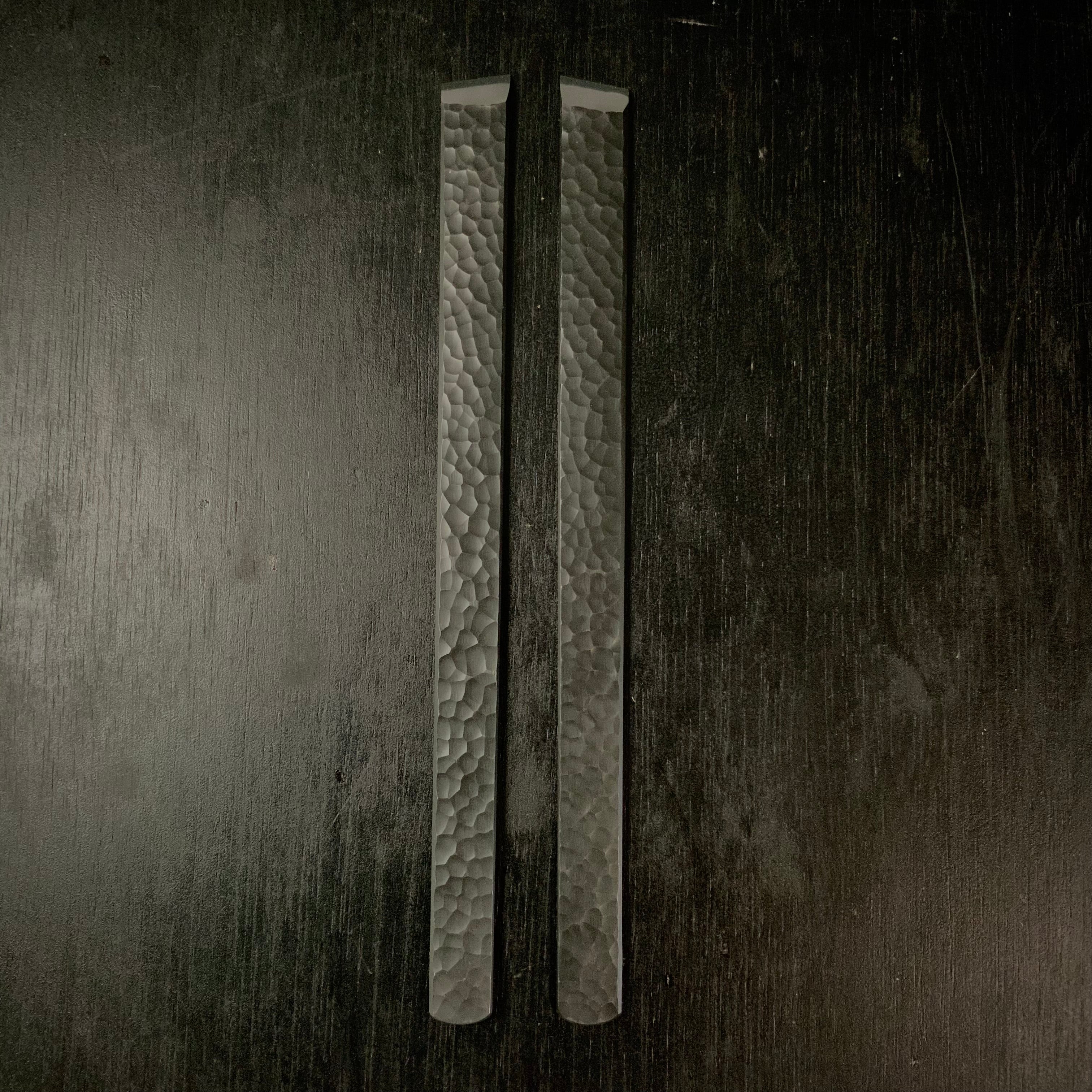 Yoshihide Sakamitsu Tsuchime Shiragaki with White Steel 吉秀 三代坂光作 白柿 槌目仕上