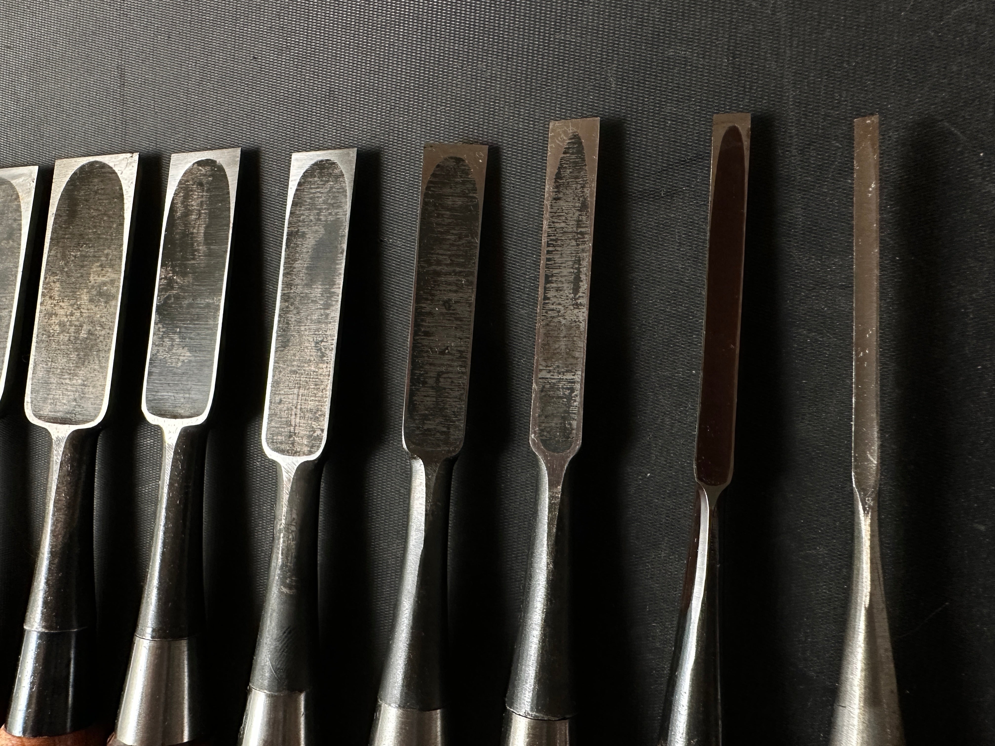 #M134 Mixed set for beginner Bench chisels set by unknown smith バラ鑿合わせ 初心者におすすめ 追入組鑿 作者不明