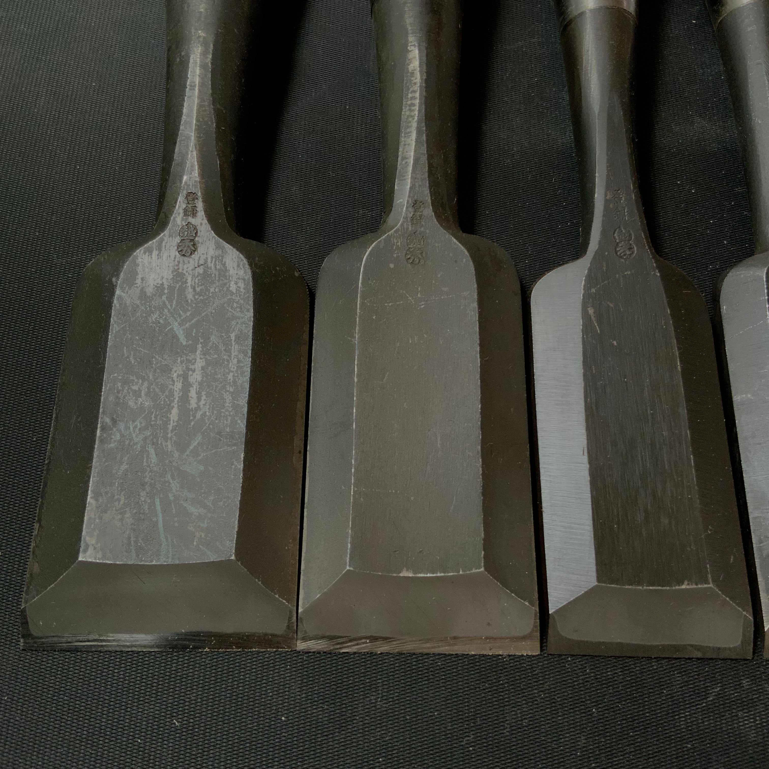 #M153 Mixed Middle Timber chisels set by unknown smith バラ鑿合わせ 半叩き組鑿 作者不明