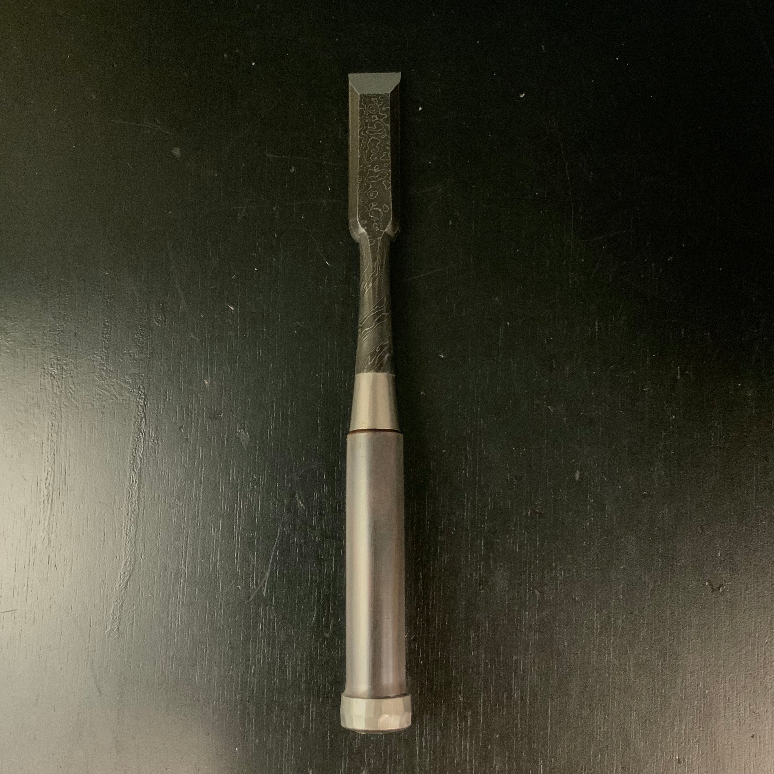 Tasai Mokume Special Timber chisels with black wood handle 田斎作 木目 厚鑿 黒檀柄 24mm Atsunomi