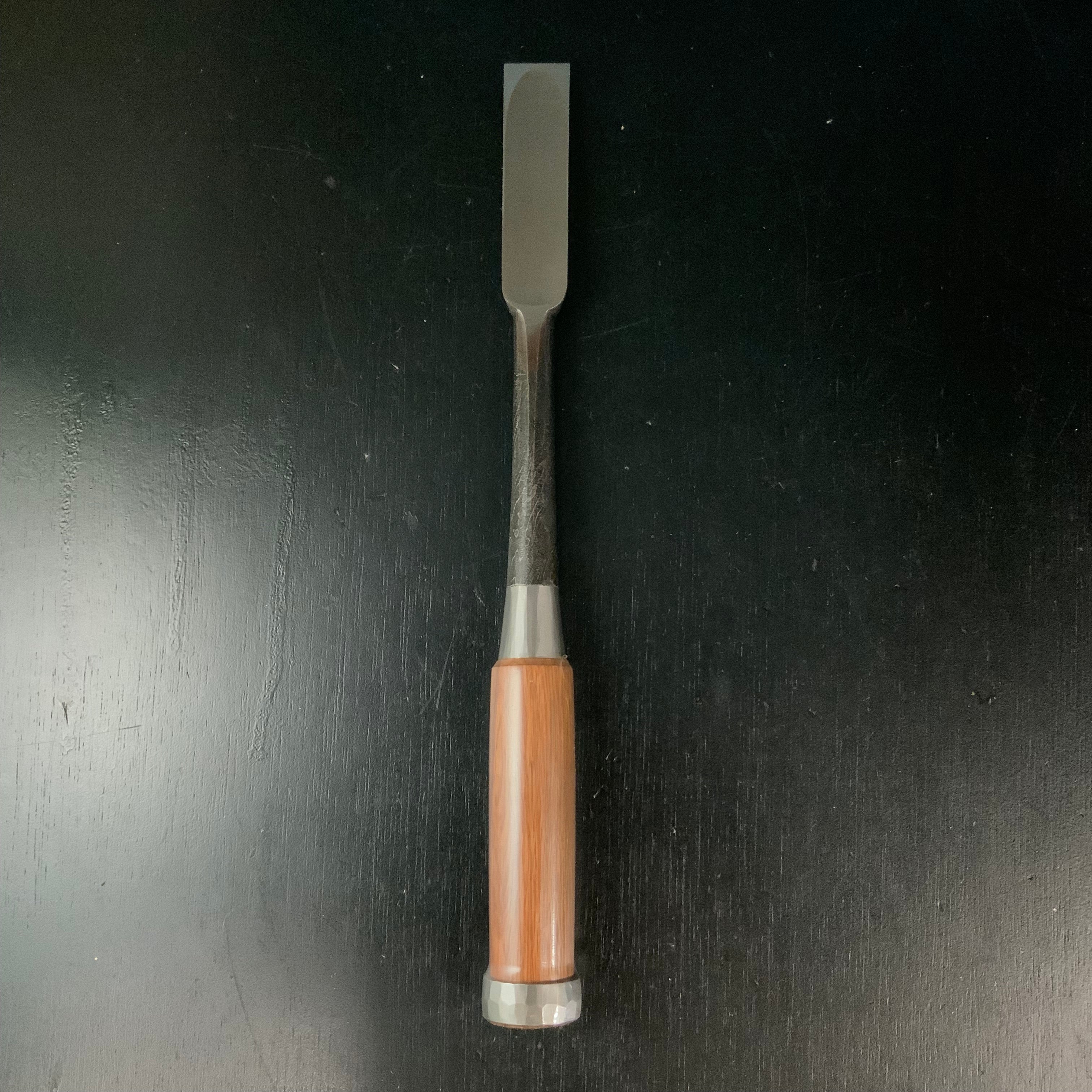 Tasai Mokume Special Timber chisels Kubinaga Atsunomi 田斎作 木目 首長厚鑿 赤樫柄 24mm