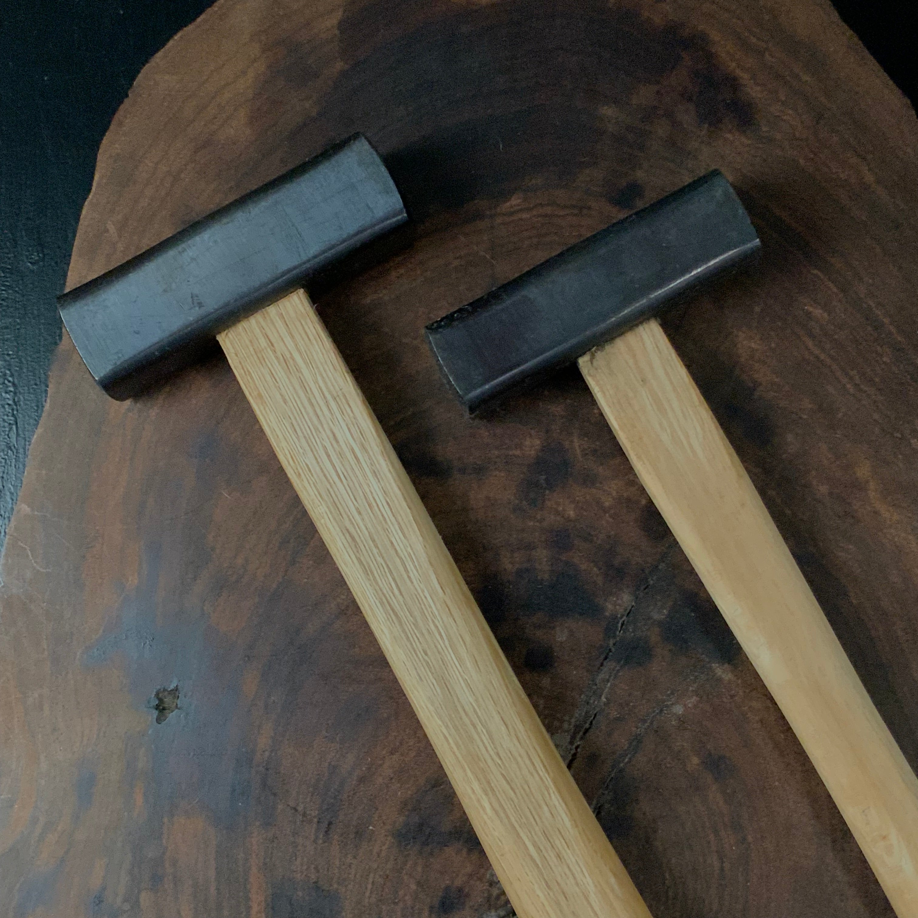 Old stock for beginner Marufumi Square Hammers Blacksmith finish with handle 掘出し物 丸文 四角玄翁 柄付 黒仕上