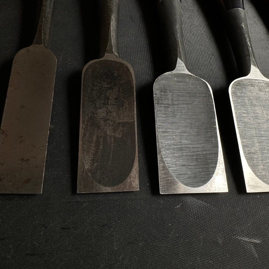 #M141 Mixed set for beginner Bench chisels set by unknown smith バラ鑿合わせ 初心者におすすめ 追入組鑿作者不明
