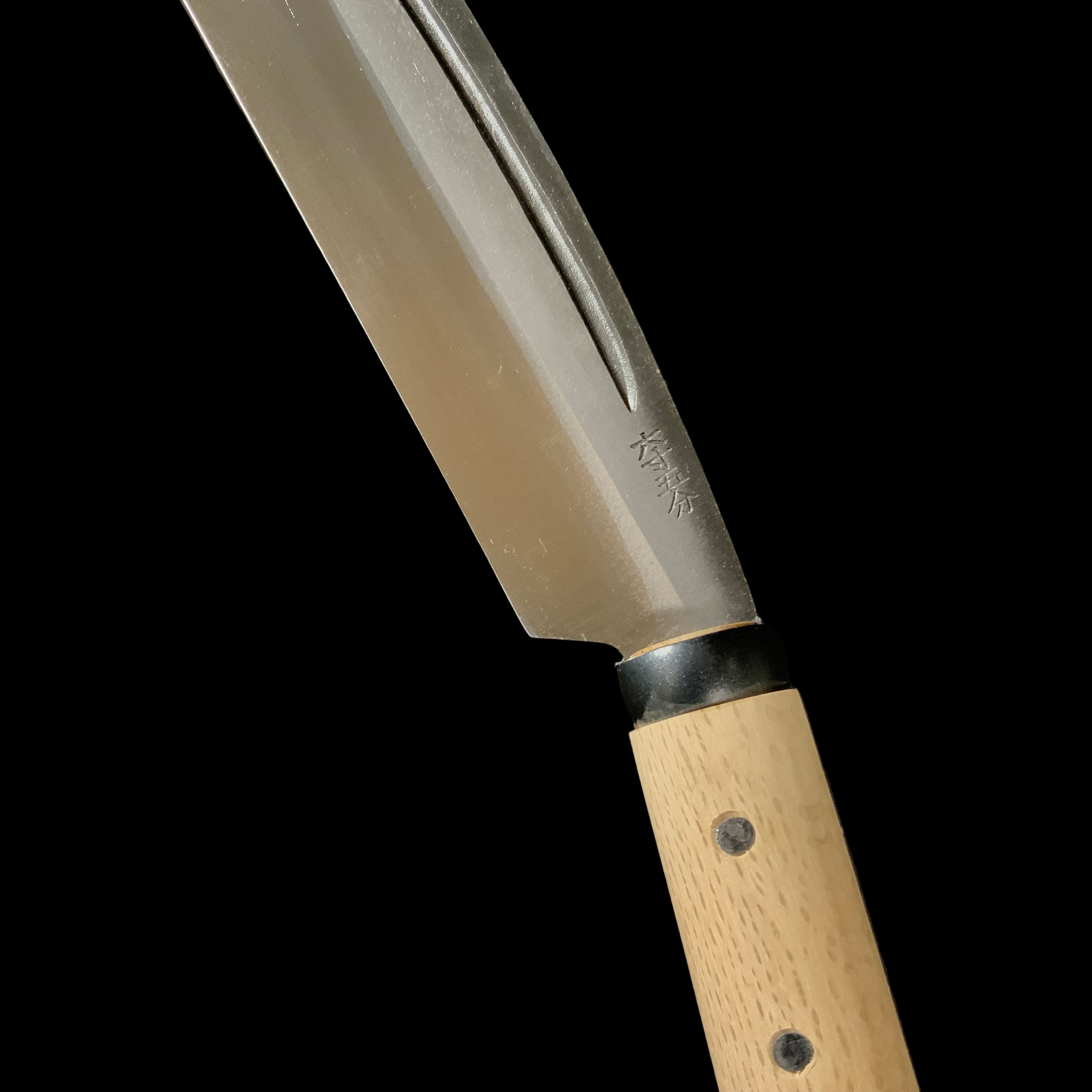 Ajikataya Double edged Nata by HinoUra Tsukasa Right hand 味方屋作 鉈 片刃 磨き仕上げ 右 195mm