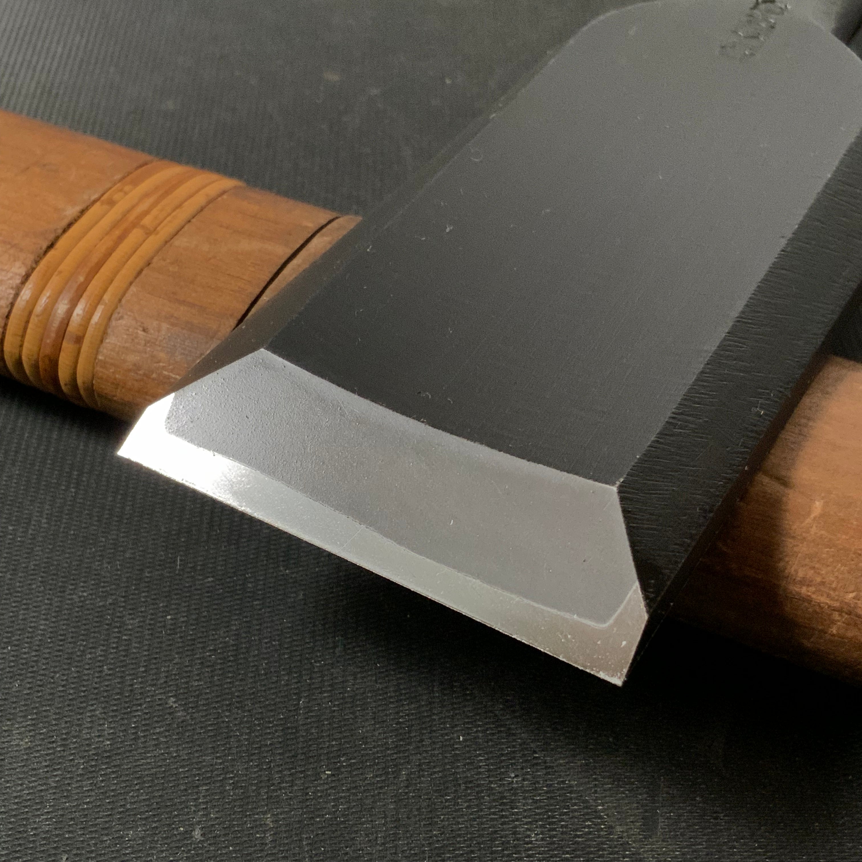 Tasai Timber chisels (Tatakinomi) with blue steel 田斎 黒仕上げ 叩鑿 48mm
