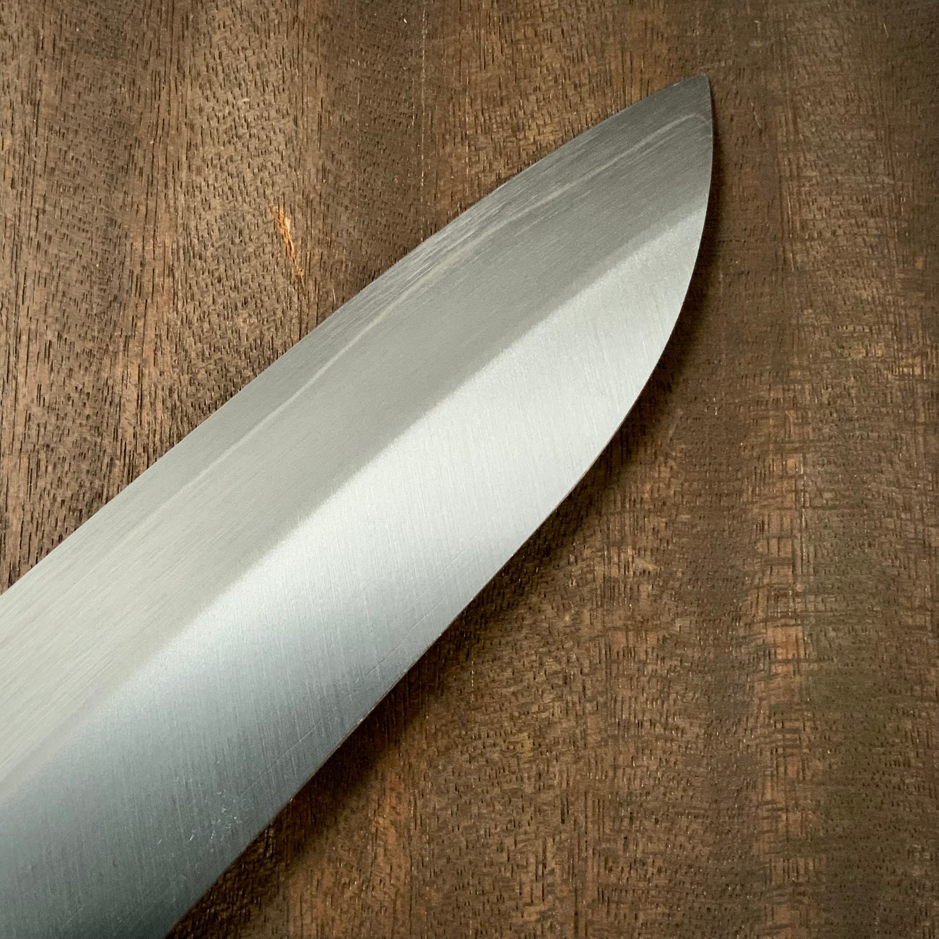 Sanbyoushi Santoku knife with main interrupt stainless steel cladding 三拍子V金1号 口金付 本割込 三徳 165mm