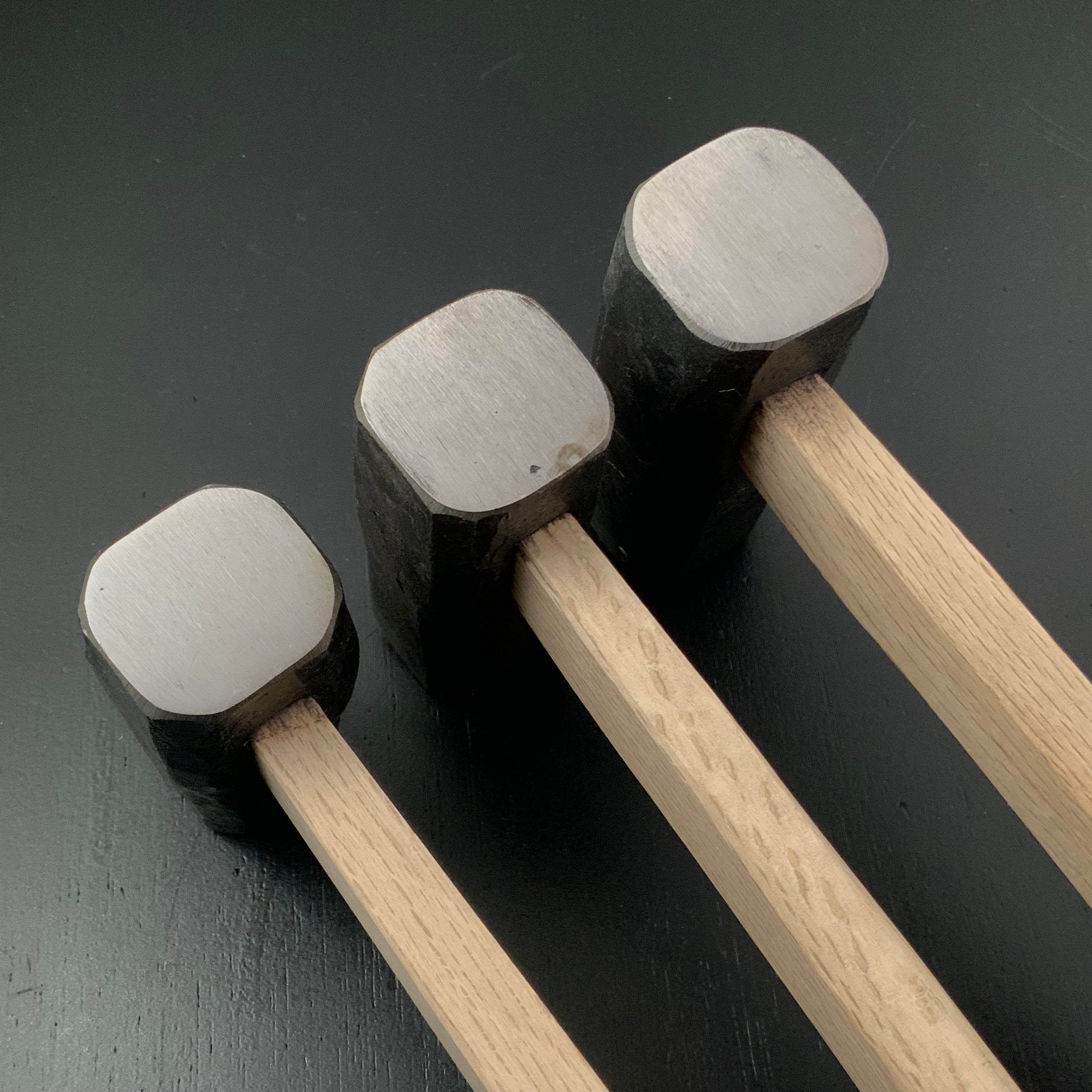 #2 Hand made Japanese Blacksmith tools Hammer(Hitsukuri-Tsuchi) 鍛冶屋道具 火造槌 八角曲り柄付