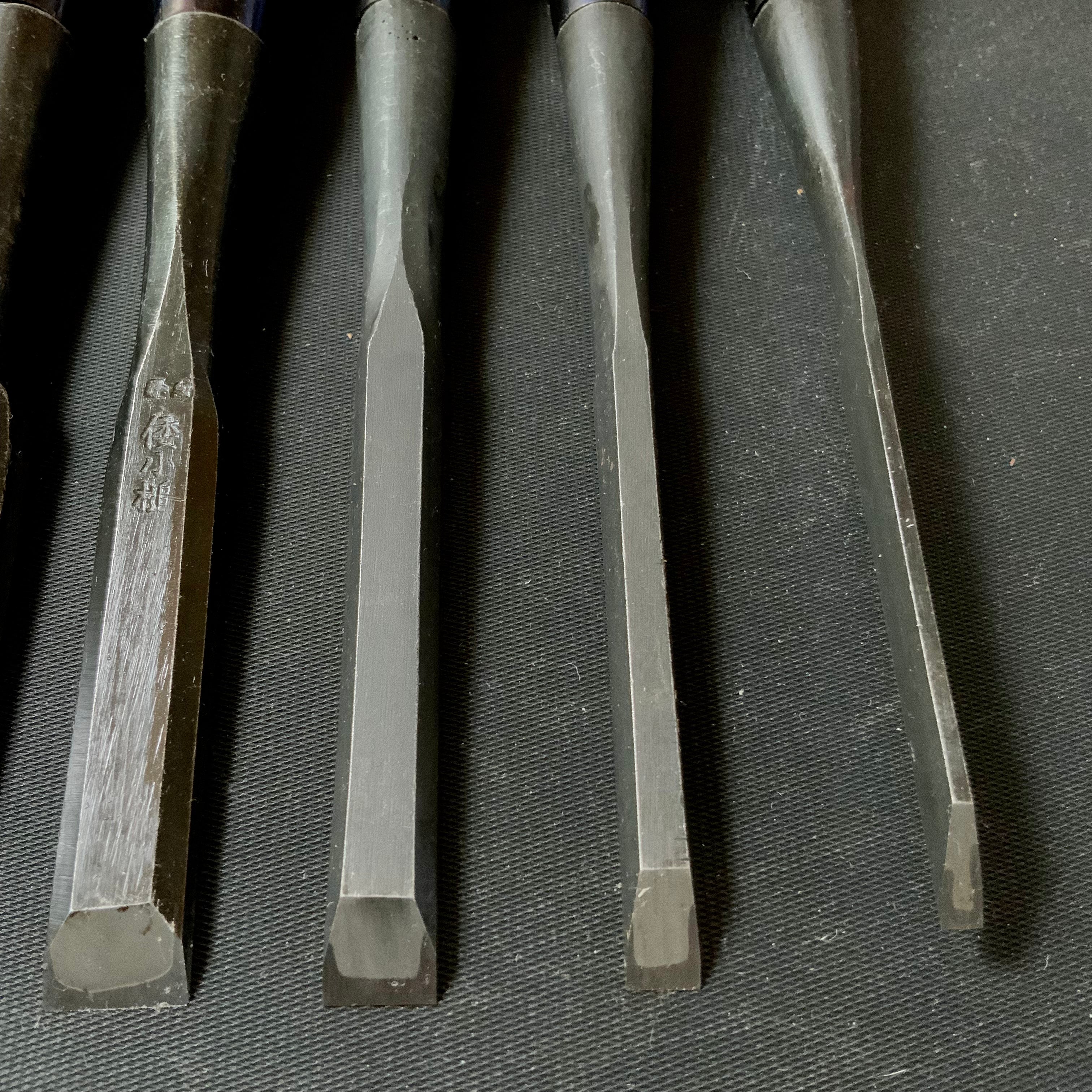 #M151 Mixed set for beginner Bench chisels set by unknown smith バラ鑿合わせ 初心者におすすめ 追入組鑿作者不明
