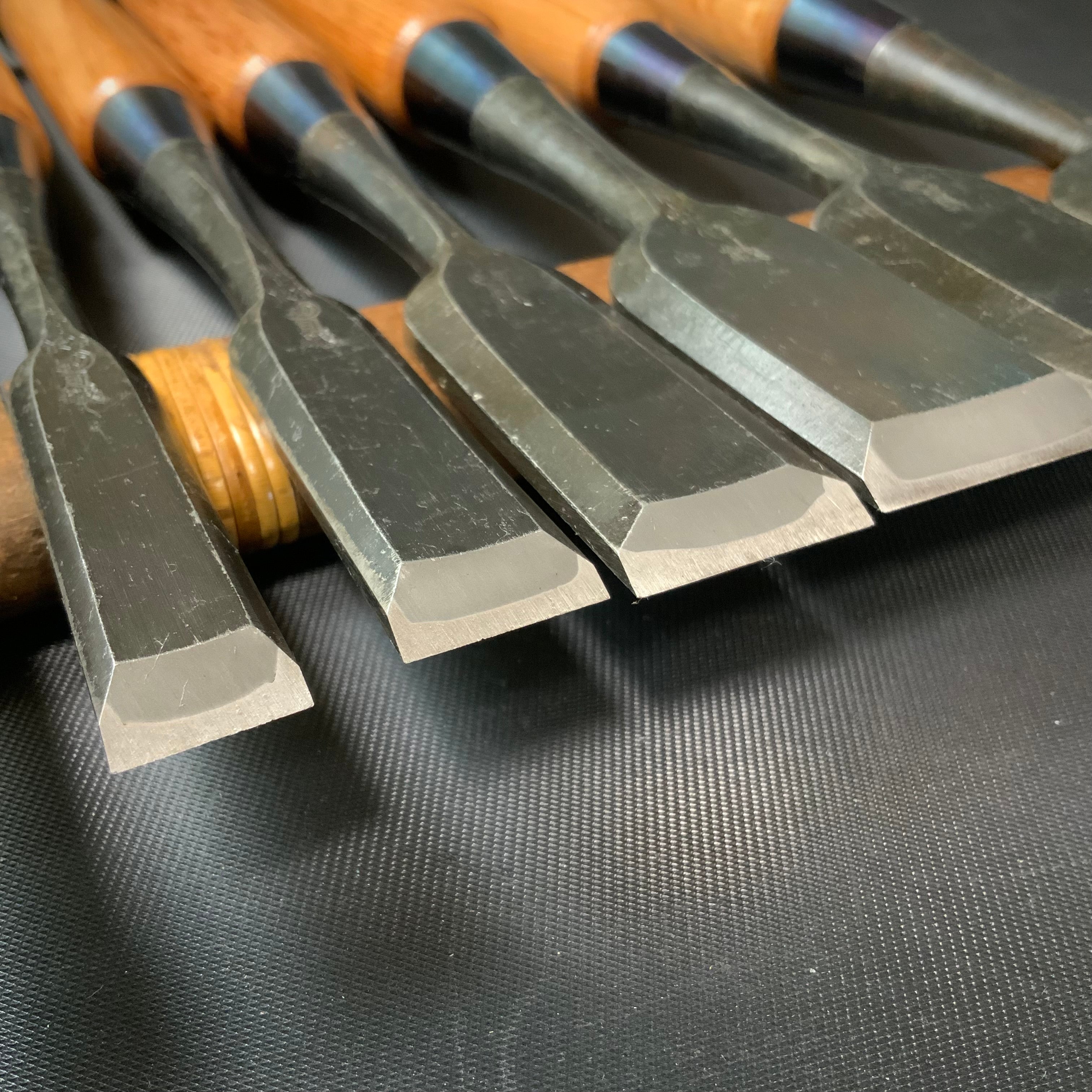 Tsukishiro Bench chisels set 10 Piece 月城 追入組鑿 白樫柄 Oirenomi