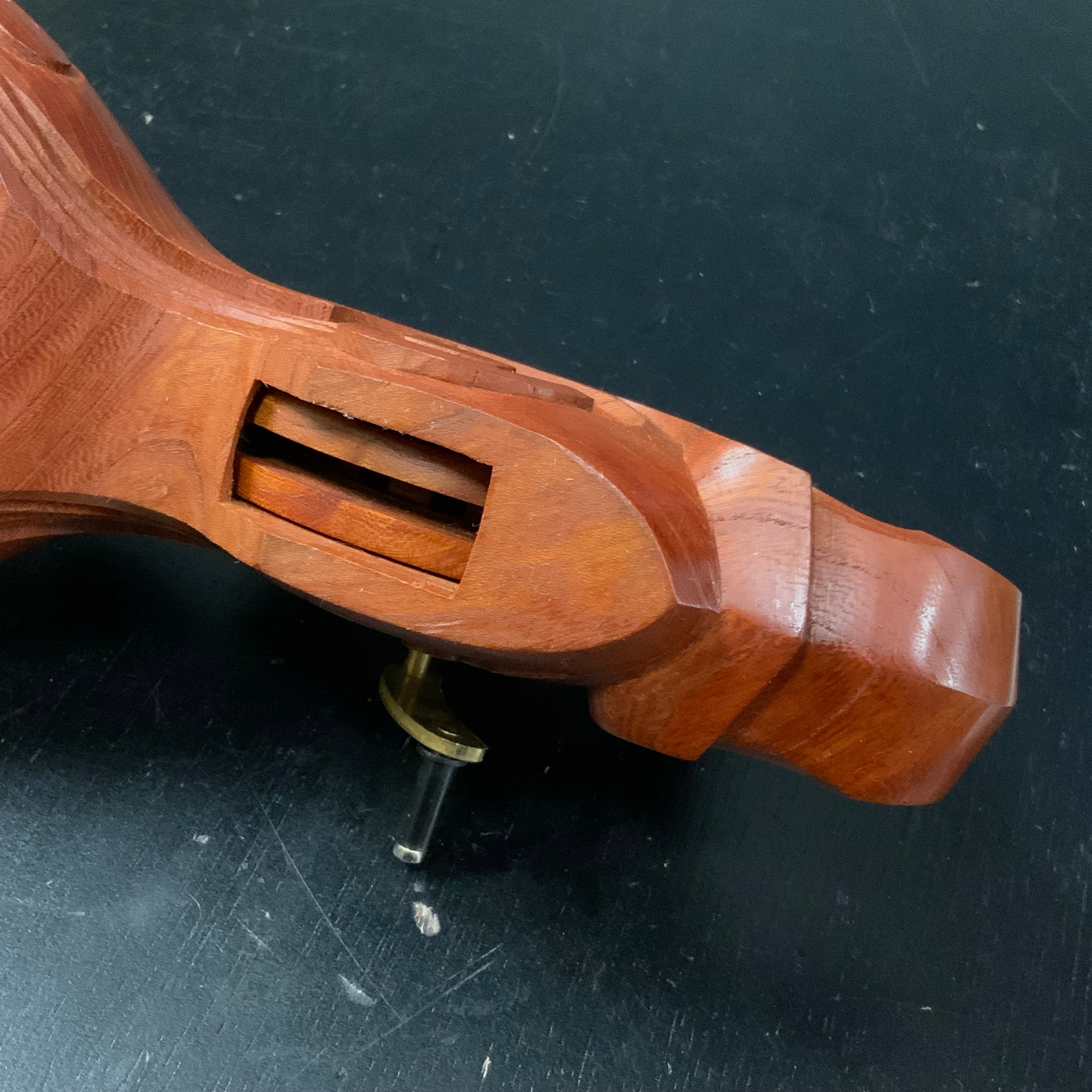 #ST52 Japanese Carpenter Ink Pot Traditional Measuring Tools Sumitsubo by Tsuboaki 坪昭作 墨壺 欅 265mm