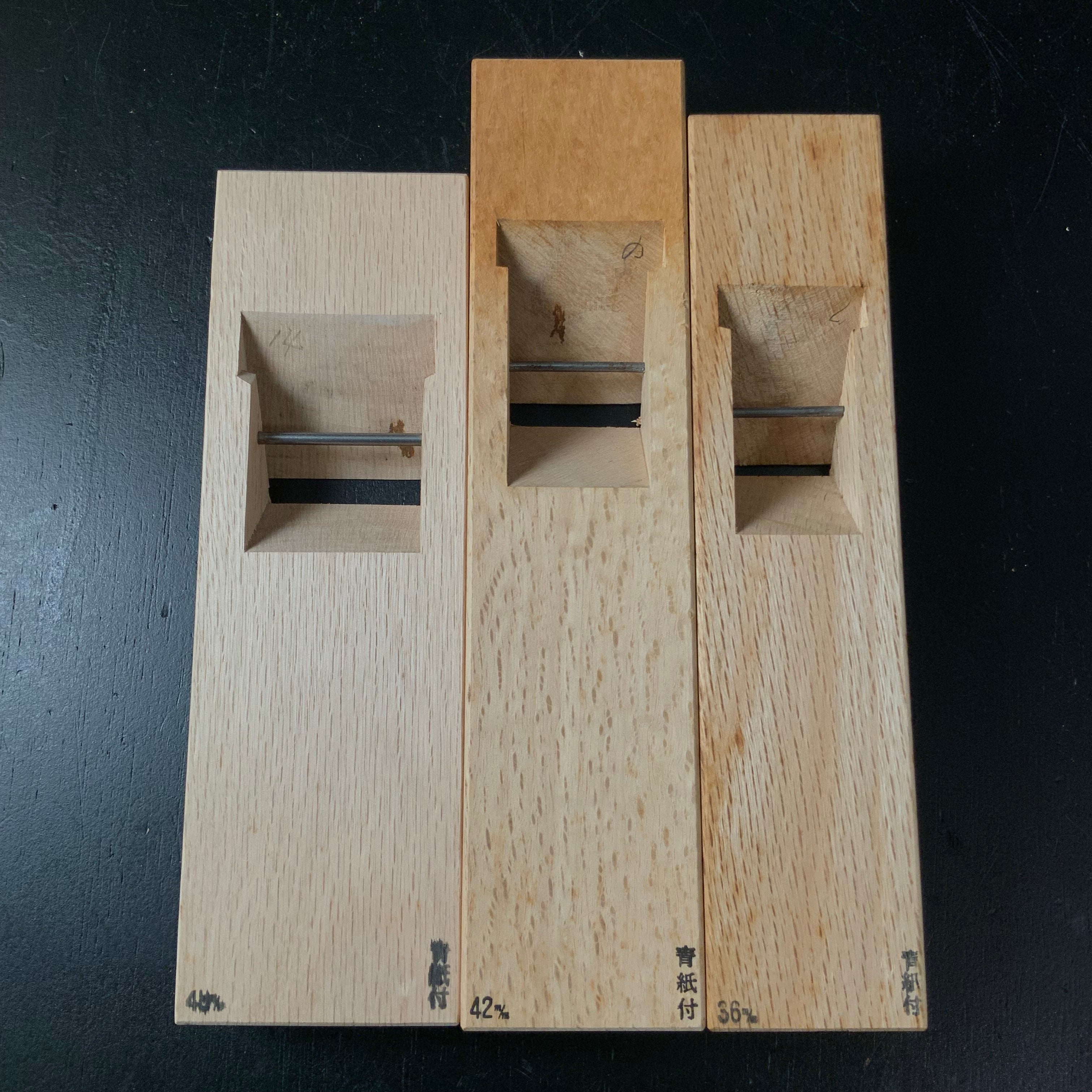 Old stock Mini Flat Plane with Blue Steel 掘出し物 廣重 豆平鉋 青紙鋼 36mm/42mm/48mm