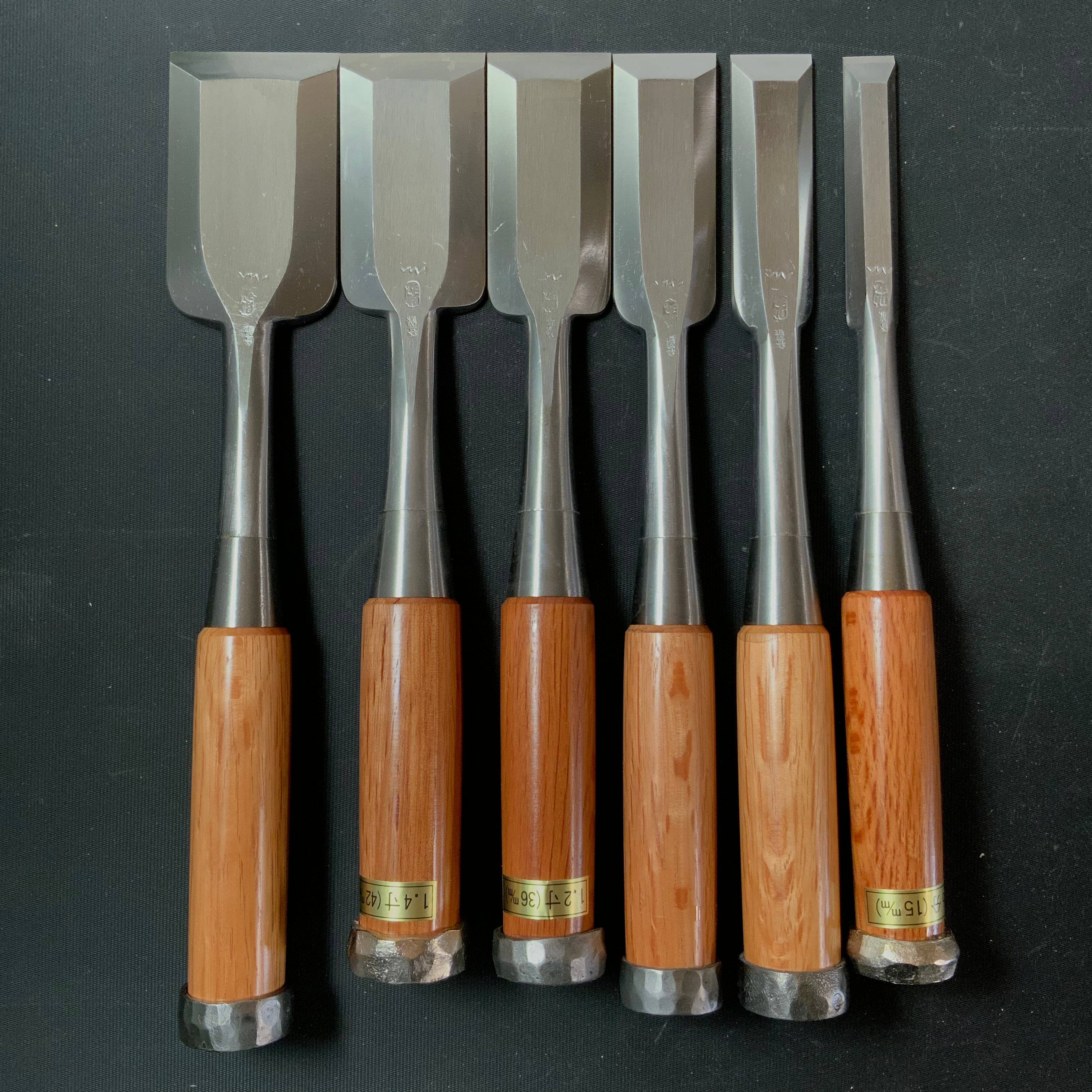 #2 Sukemaru 4th High-Speed Steel Shorter Timber Chisels set by Usui Yoshio 四代助丸 碓氷淑郎 中叩き鑿 6本組 Chu-Tatakinomi