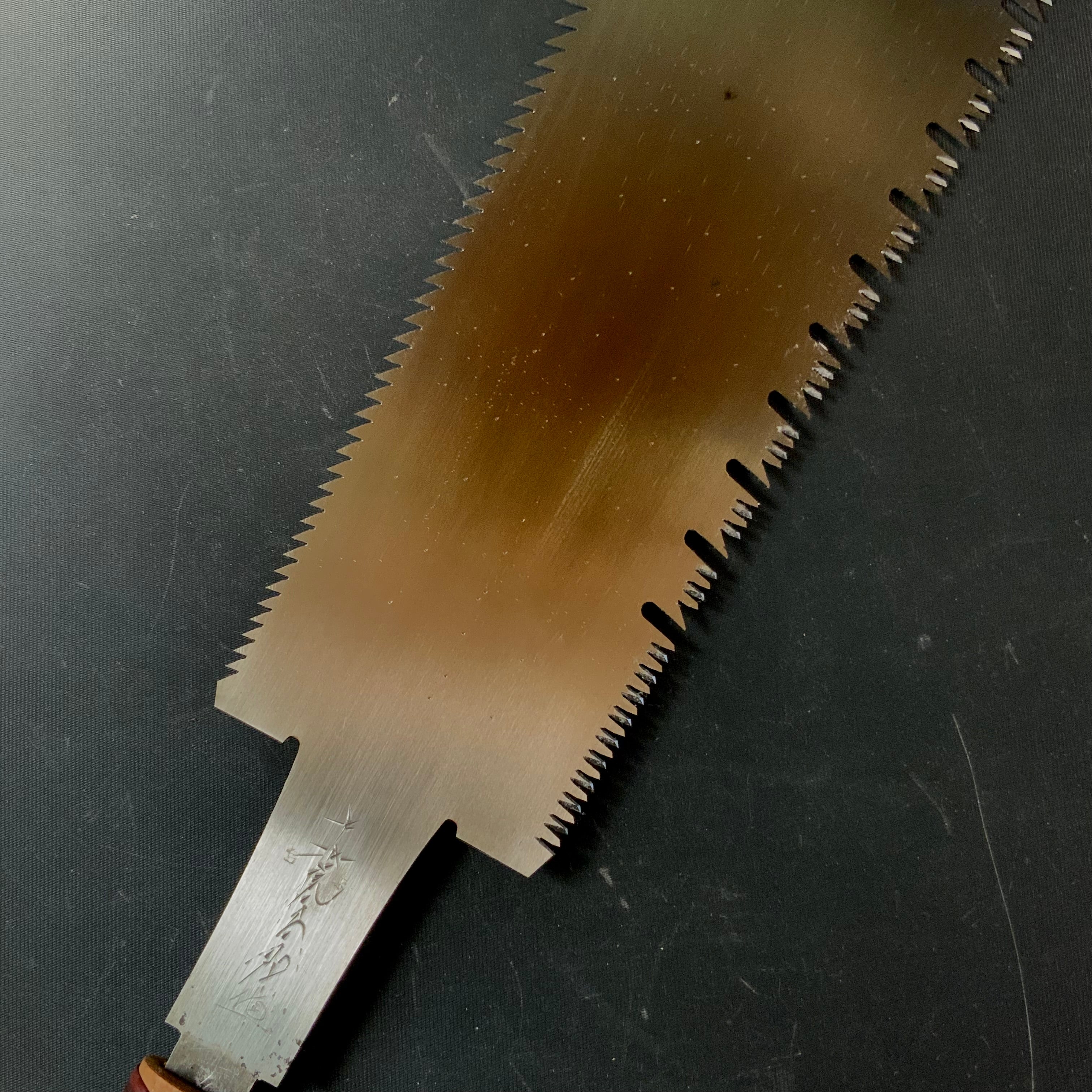 #112 Nagakatsu Double Edge Saw with Eddy Type Handles set by Kurashige 長勝鋸 渦巻き柄 両刃鋸 295mm