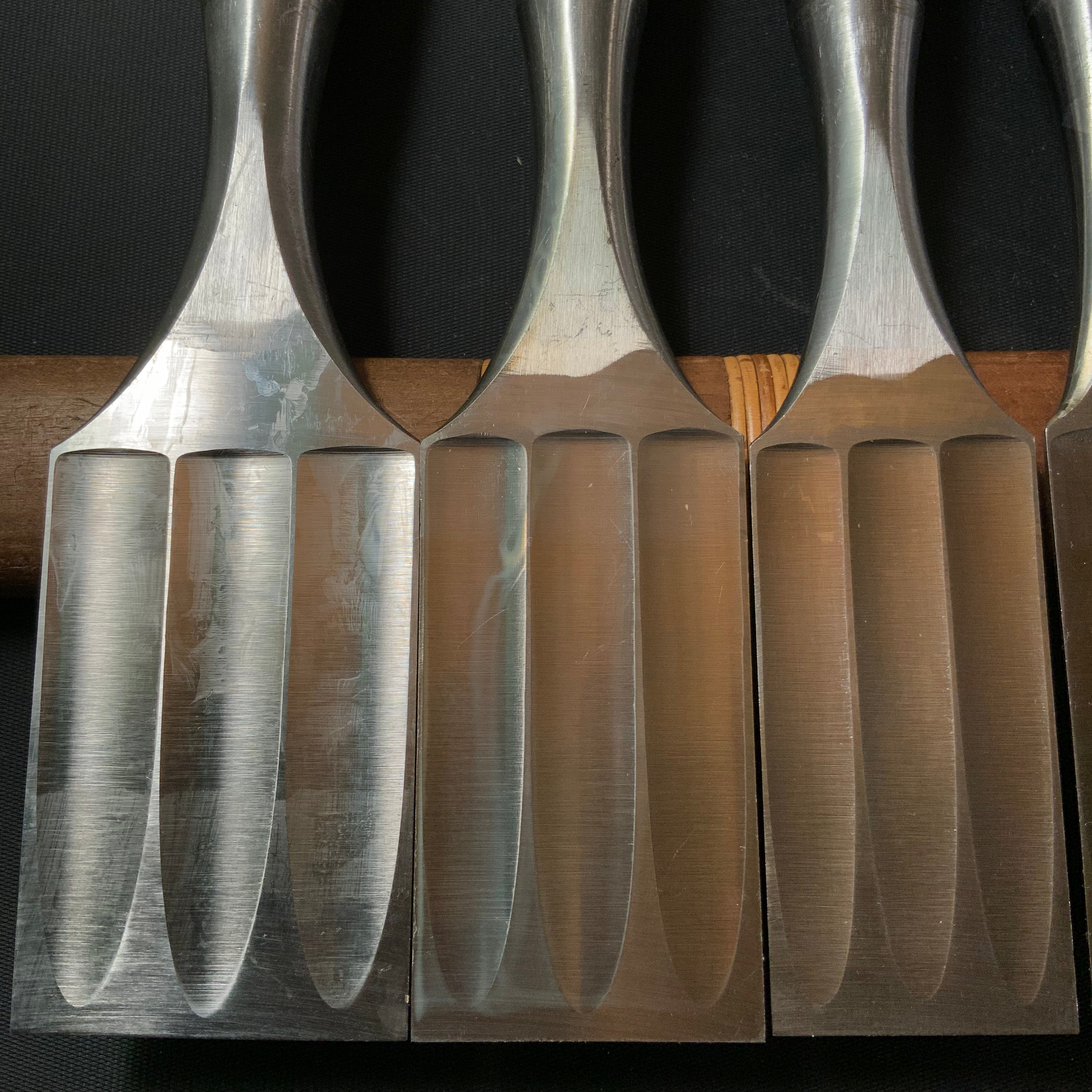 Old stock #7 Mixed set High-Speed Steel Timber chisels 掘出し物 バラ鑿合わせ ハイス叩鑿 6本組 Tatakinomi