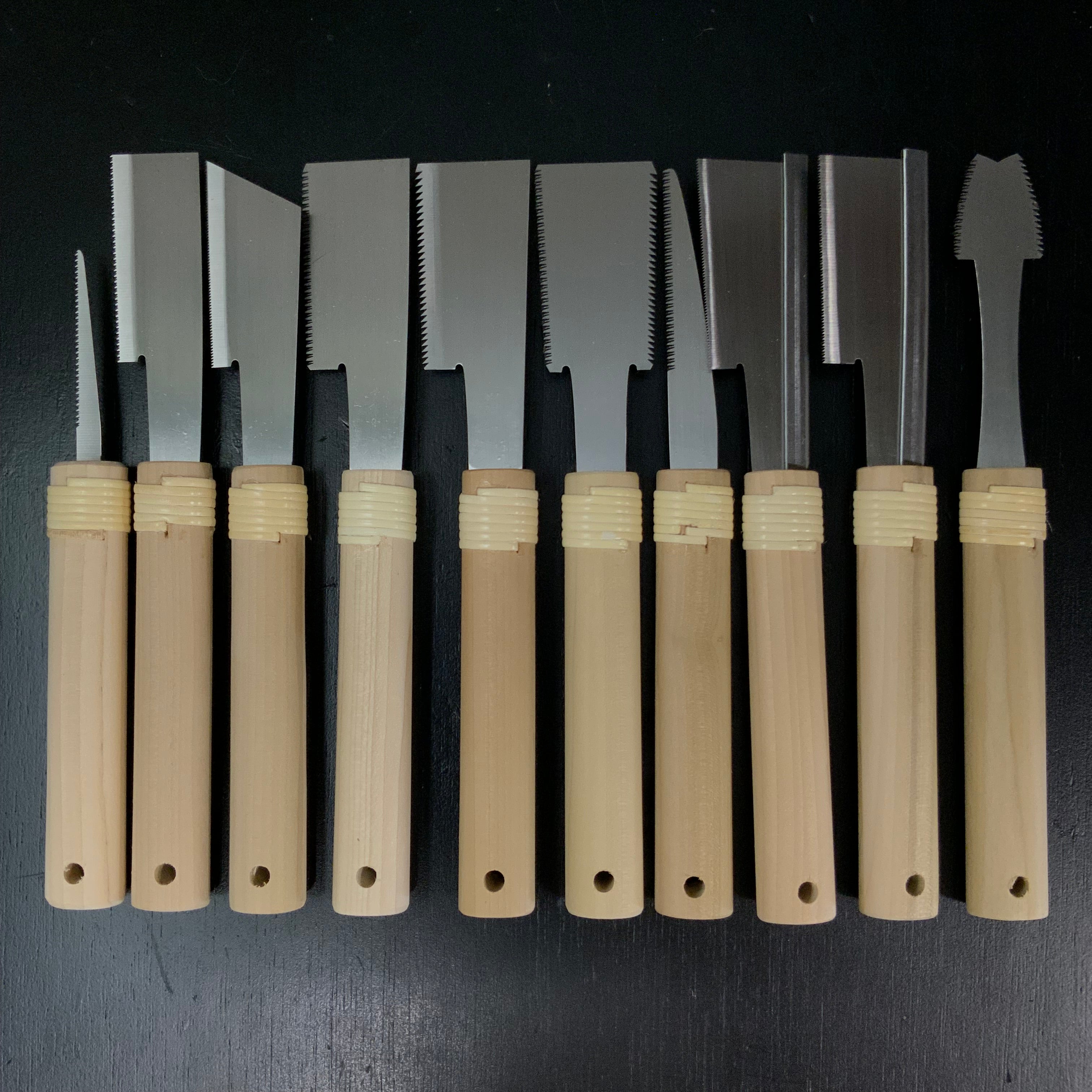 Ready to use Chojiro Mini Japanese Saw set 長二郎 目立て済み ミニ鋸10本セット