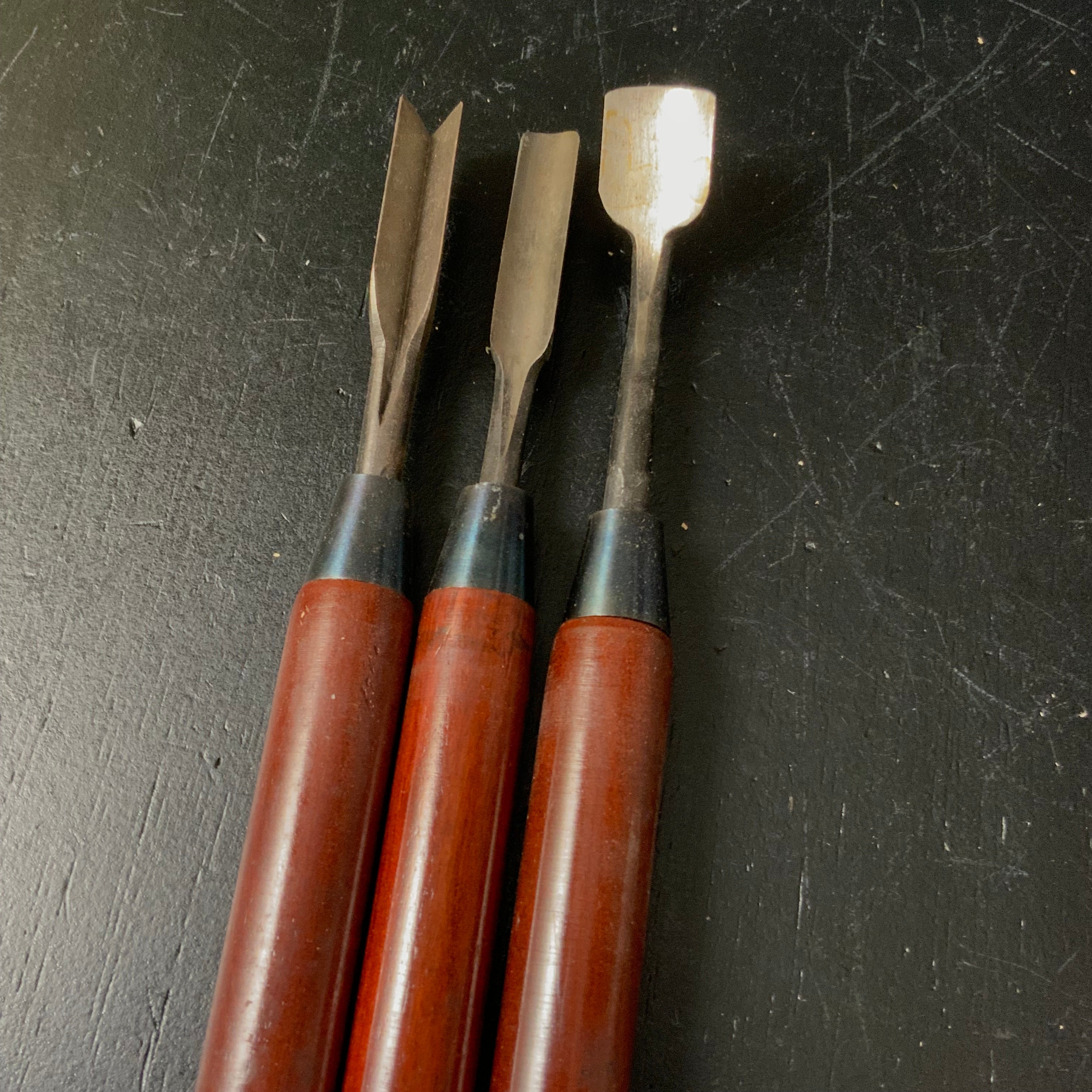 Old Stock woodcarving chisel with white steel 掘り出し物 木彫り細工鑿 六寸丈柄